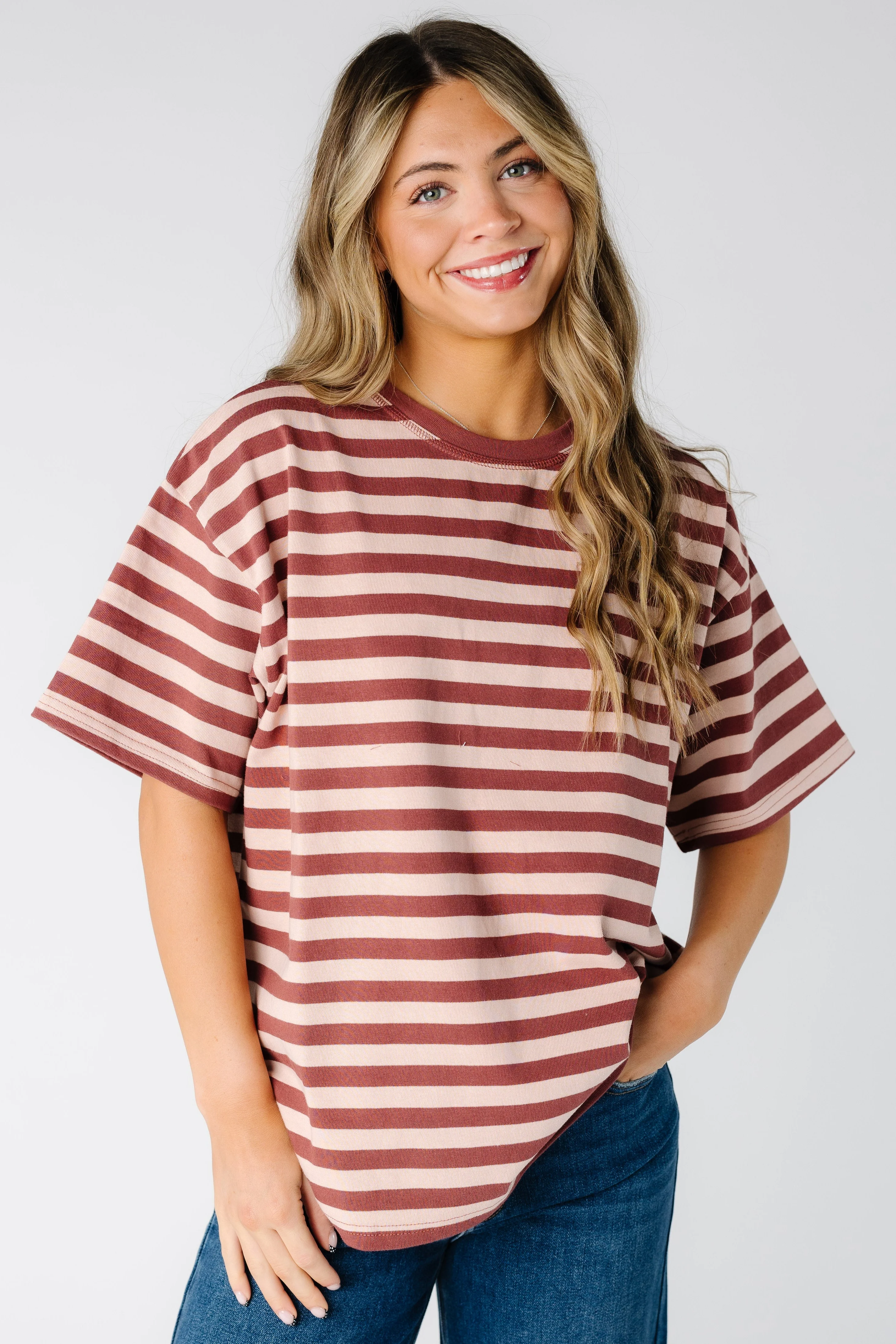About Time Striped Oversize Tee - Image 11