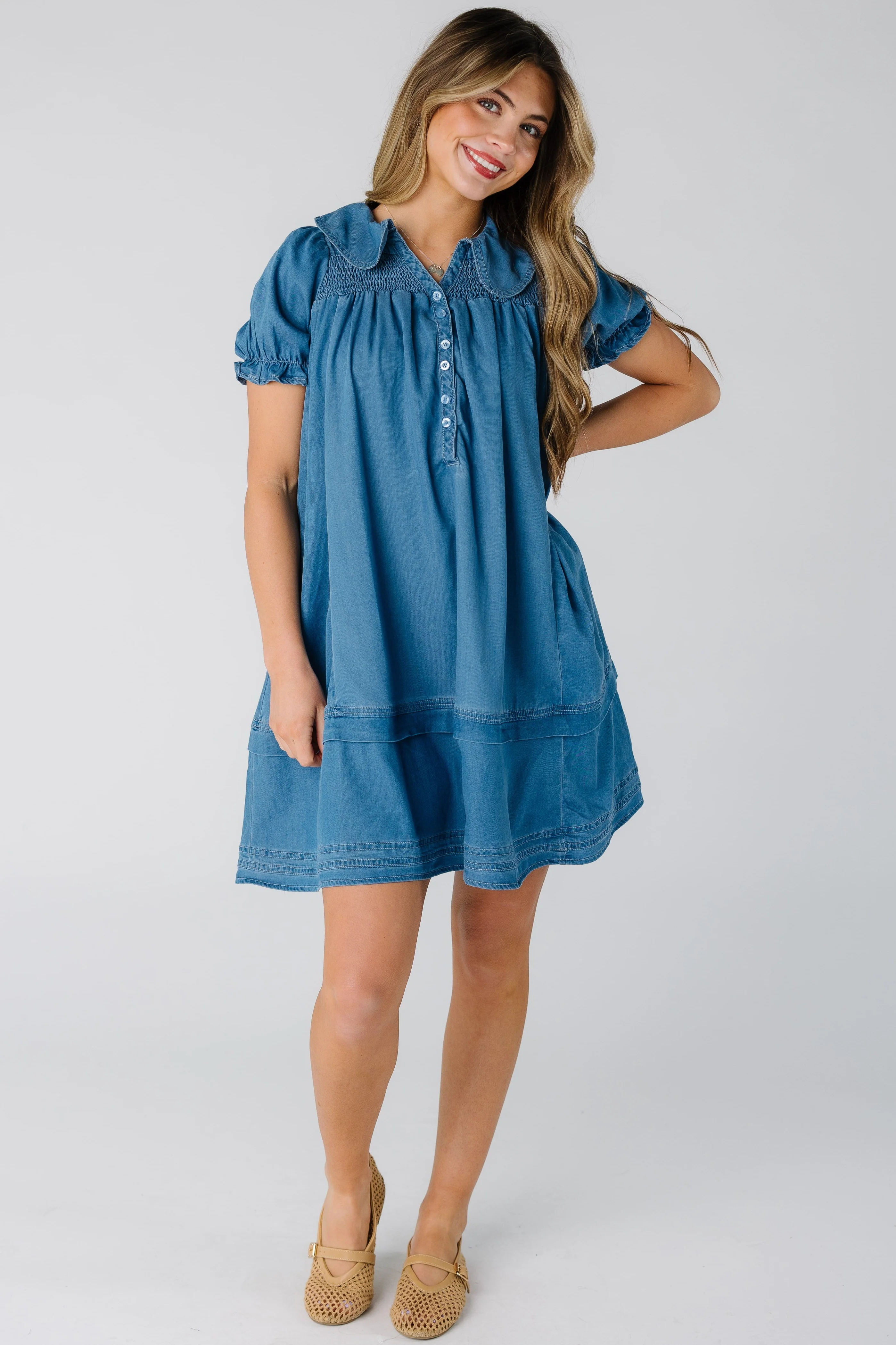 Brass & Roe Amelia Collar Knee Dress - Image 3