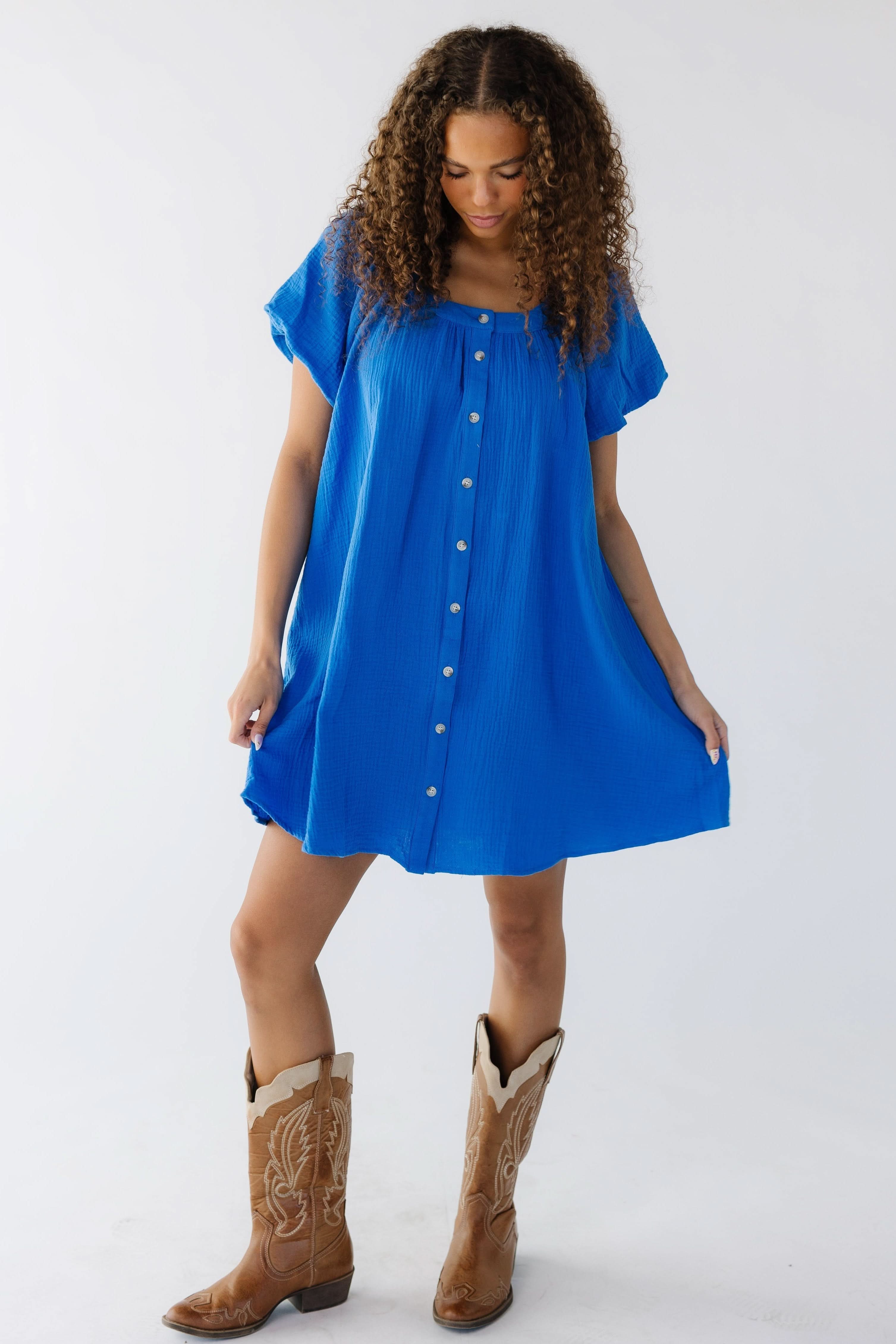 Brass & Roe Ellie Gauze Knee Dress - Image 5