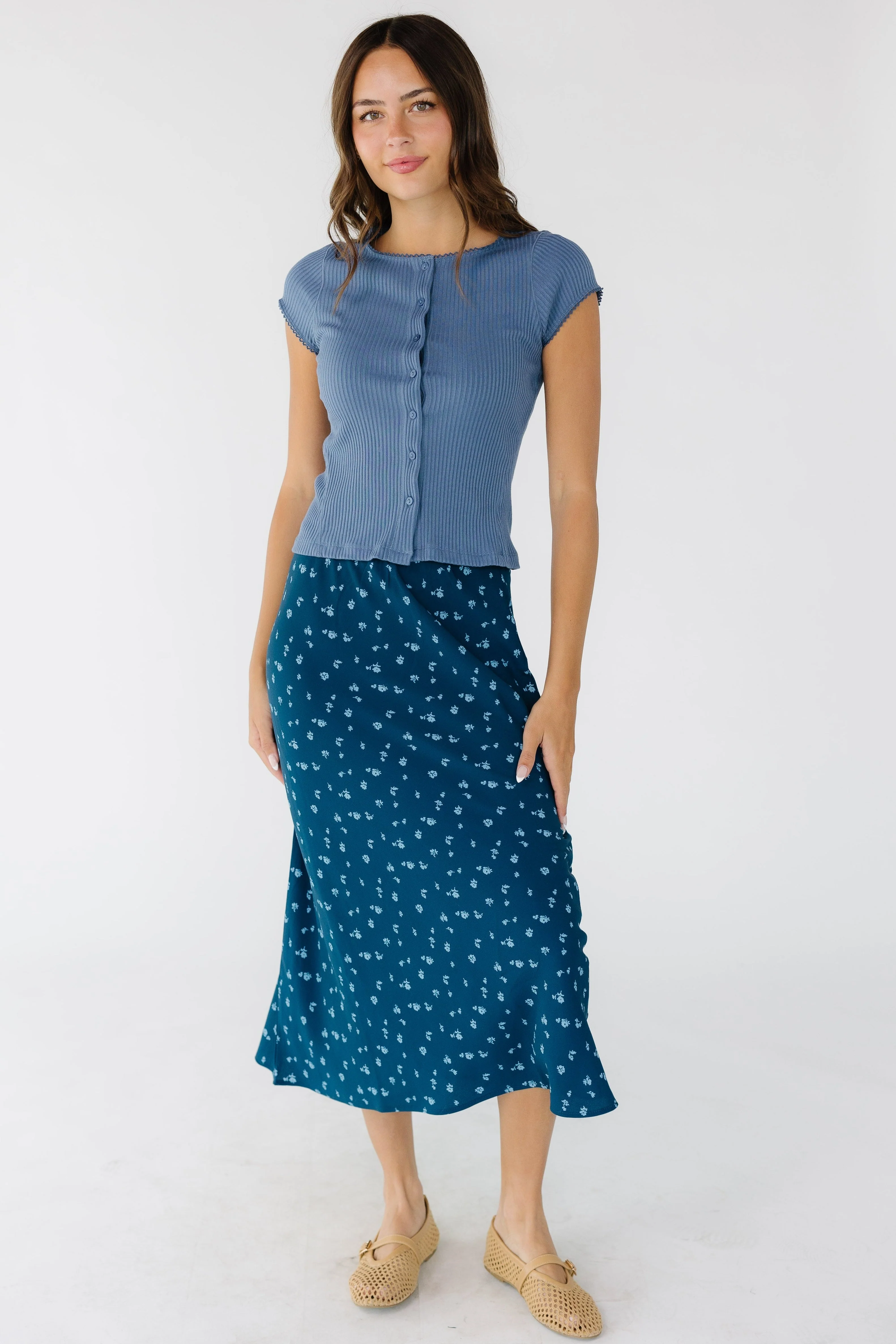 Brass & Roe Ellie Skirt - Deep Blue - Image 2