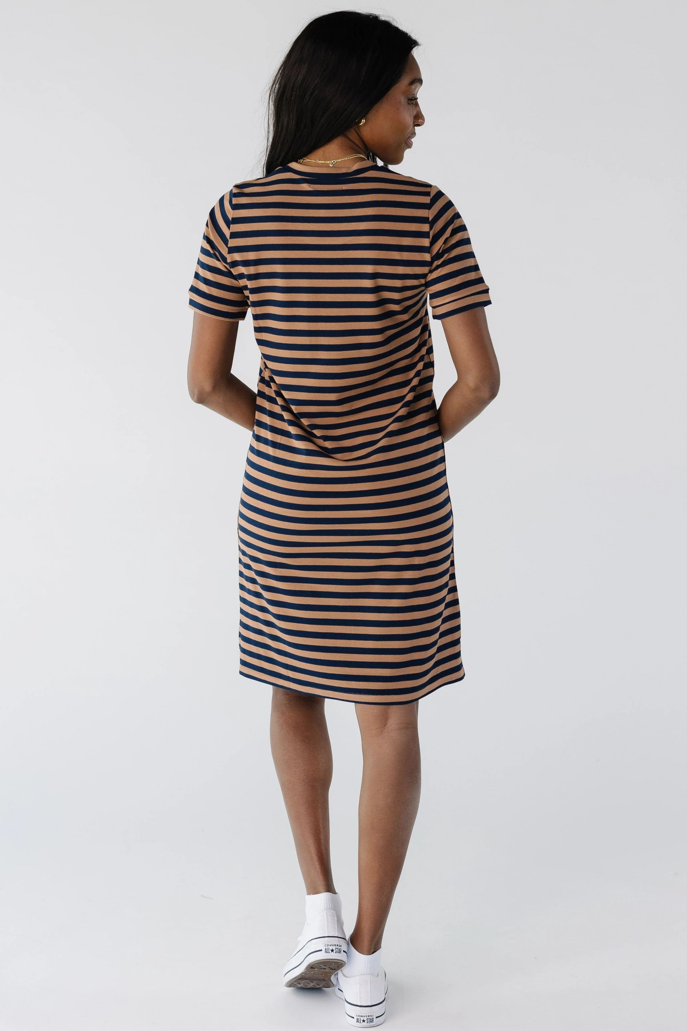 Brass & Roe All Day Stripe T-Shirt Dress - Image 3