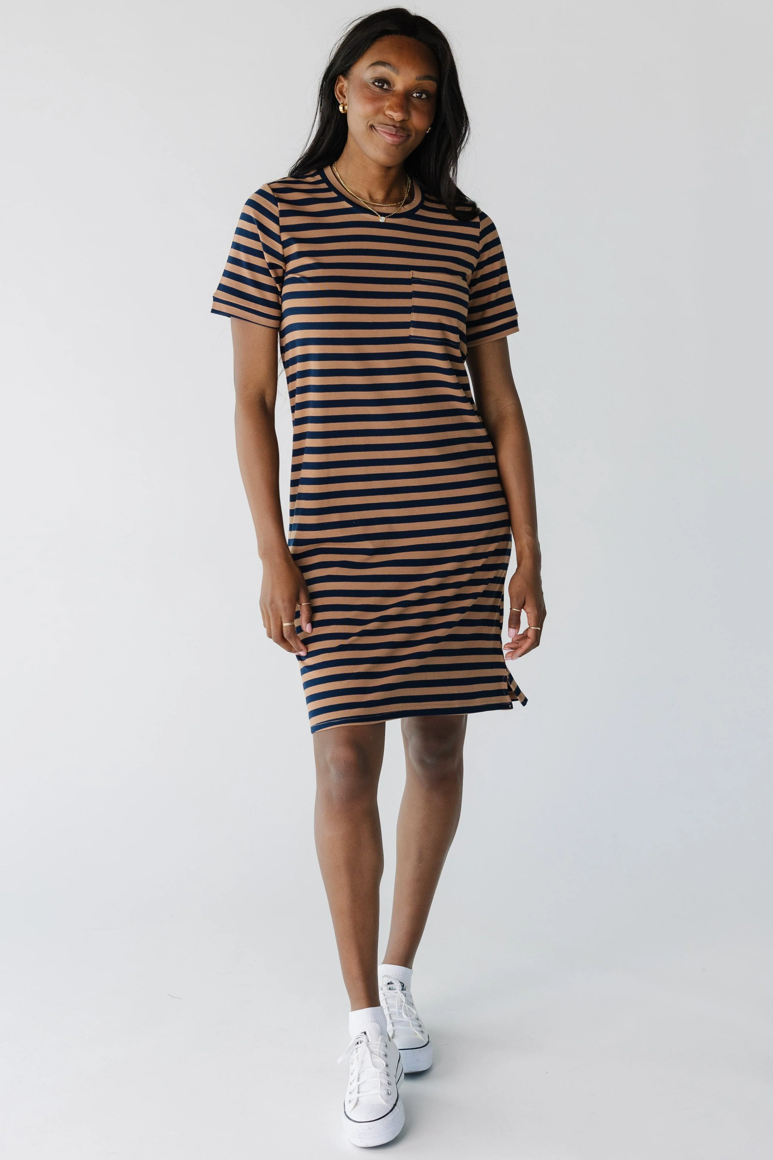 Brass & Roe All Day Stripe T-Shirt Dress - Image 4