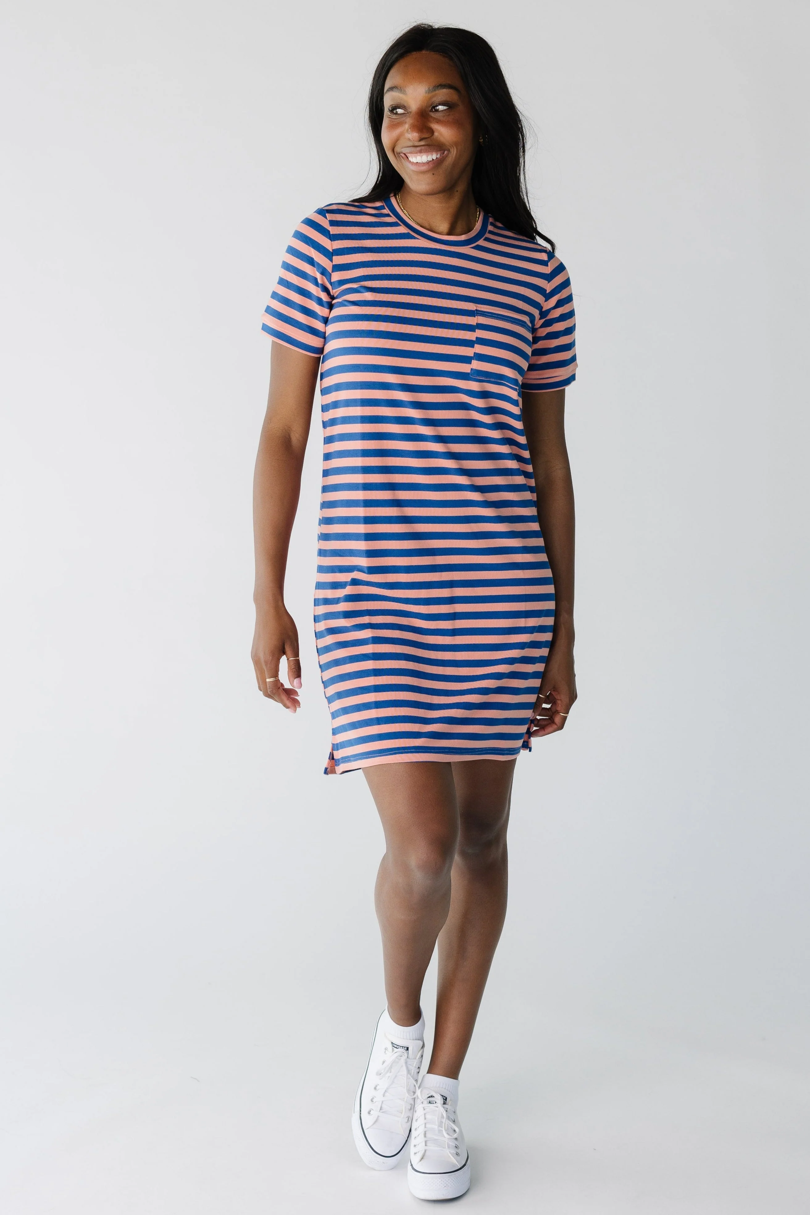 Brass & Roe All Day Stripe T-Shirt Dress - Image 5