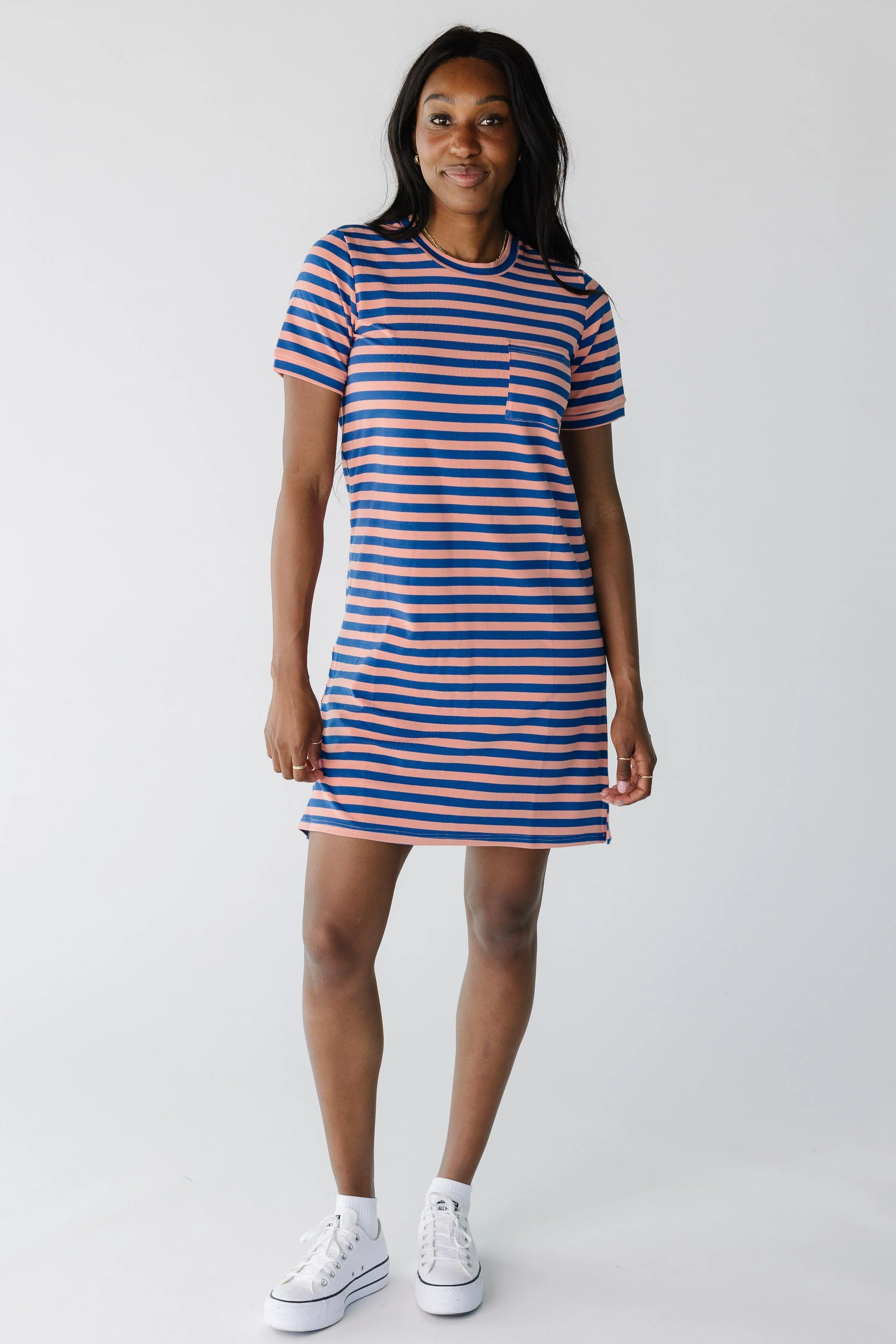 Brass & Roe All Day Stripe T-Shirt Dress - Image 7