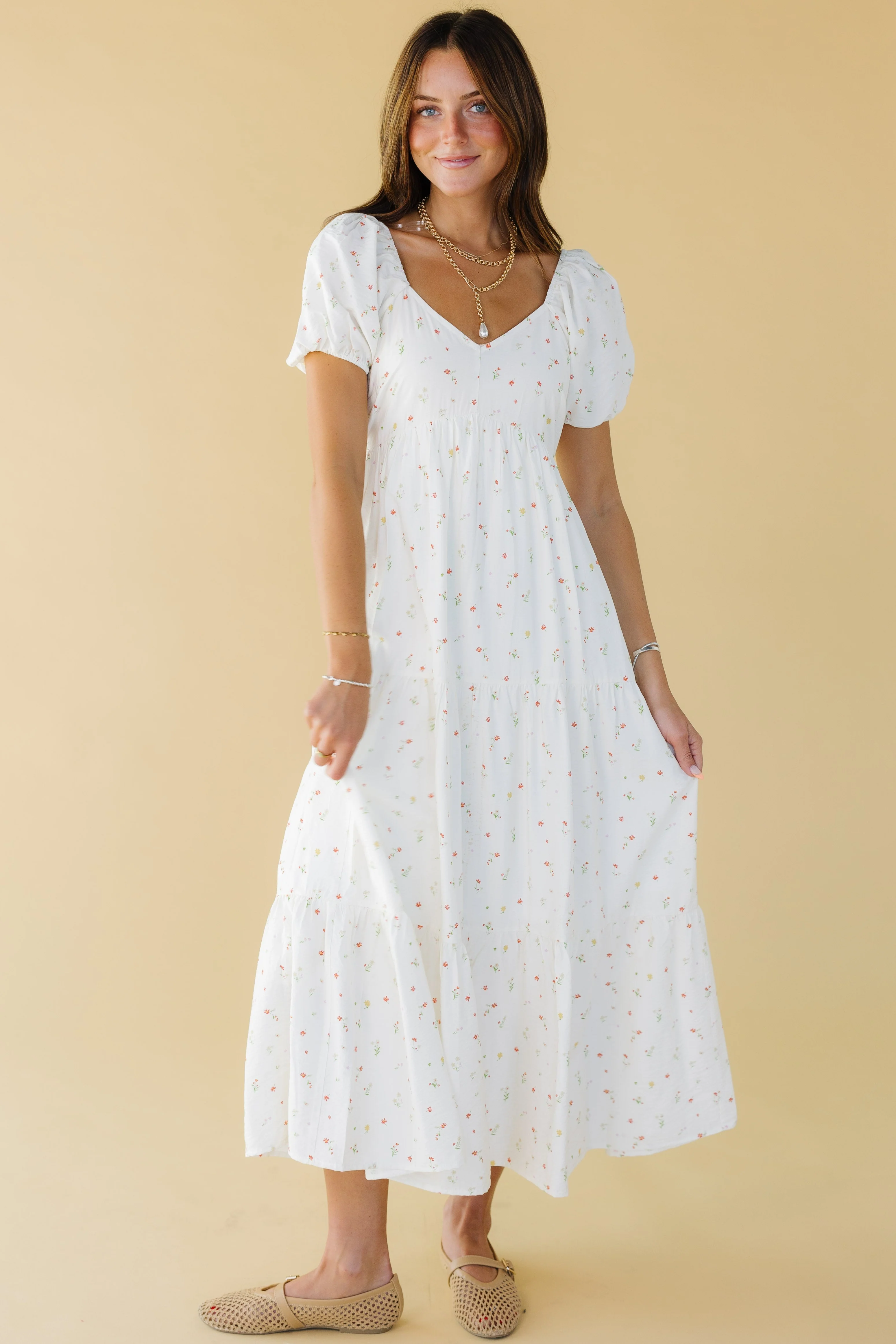Brass & Roe Amaira Midi Dress - Off White