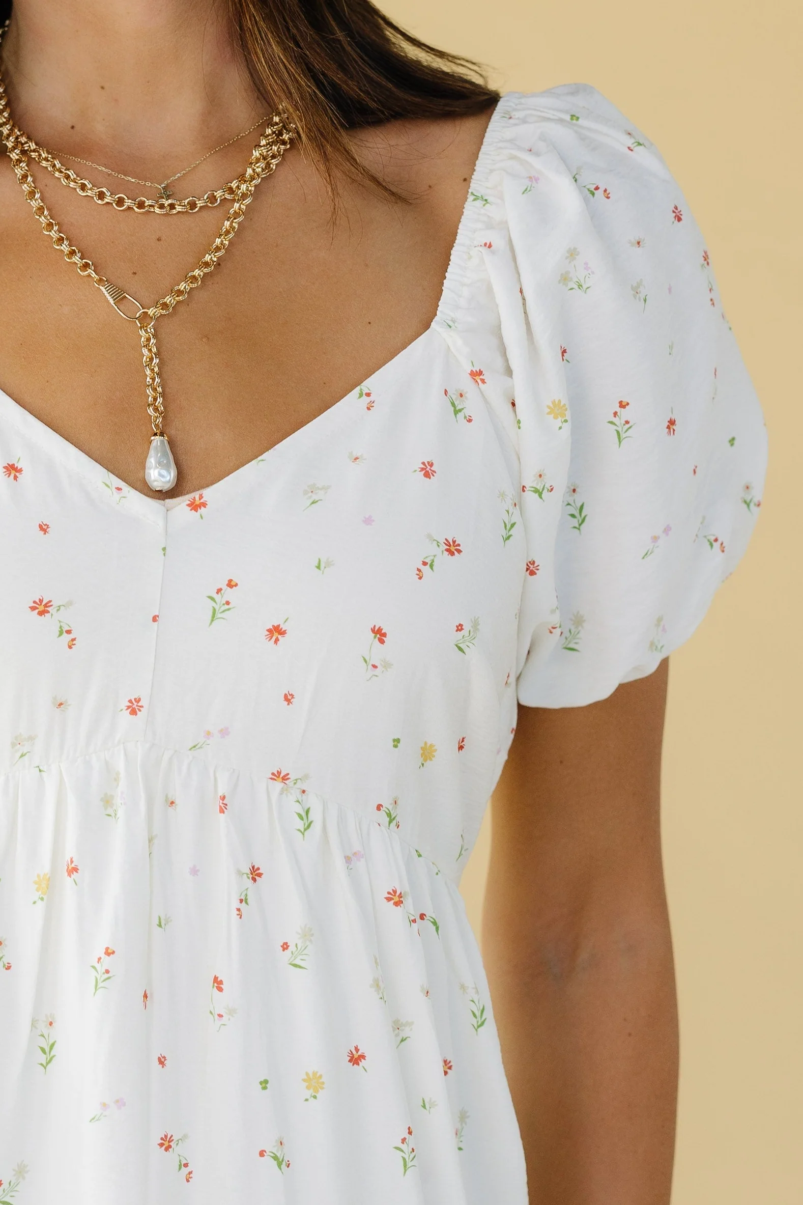 Brass & Roe Amaira Midi Dress - Off White - Image 3