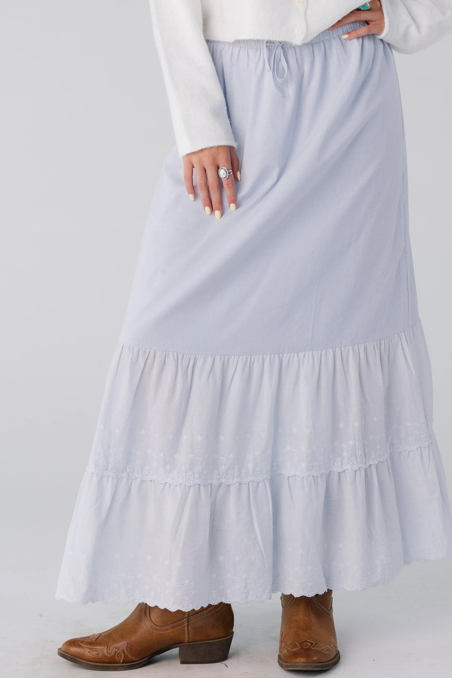 Brass & Roe Melanie Midi Eyelet Skirt - Image 2