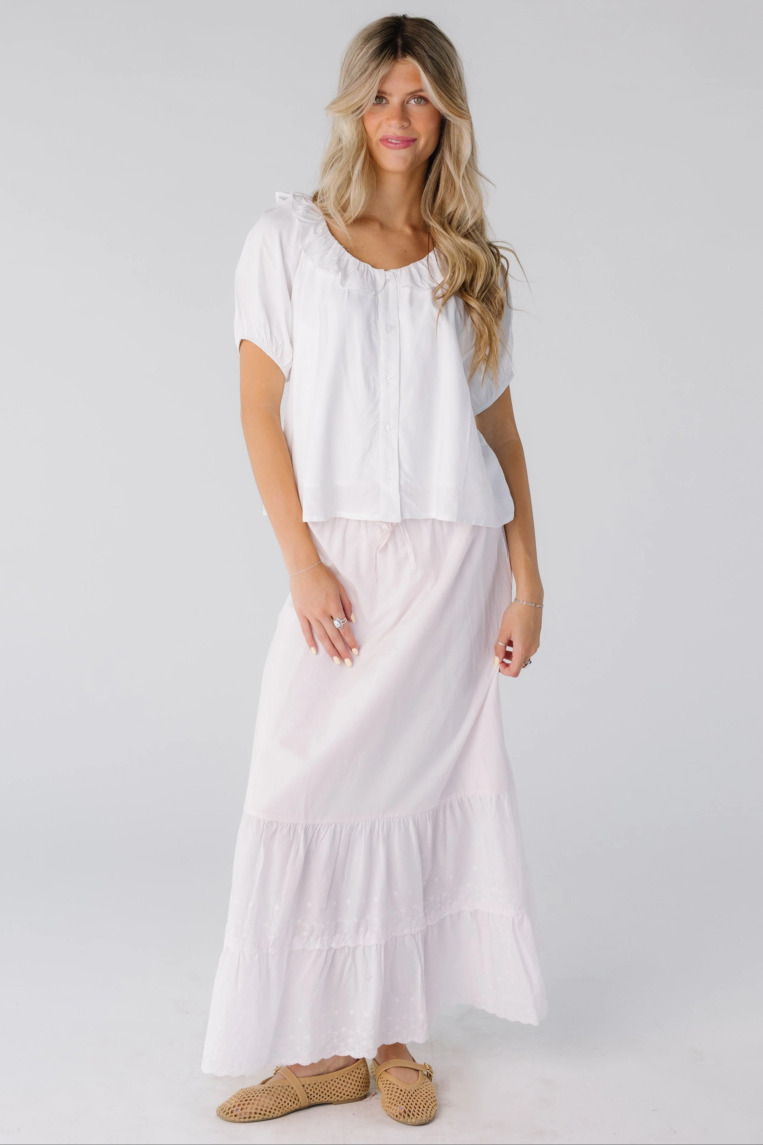 Brass & Roe Melanie Midi Eyelet Skirt - Image 4