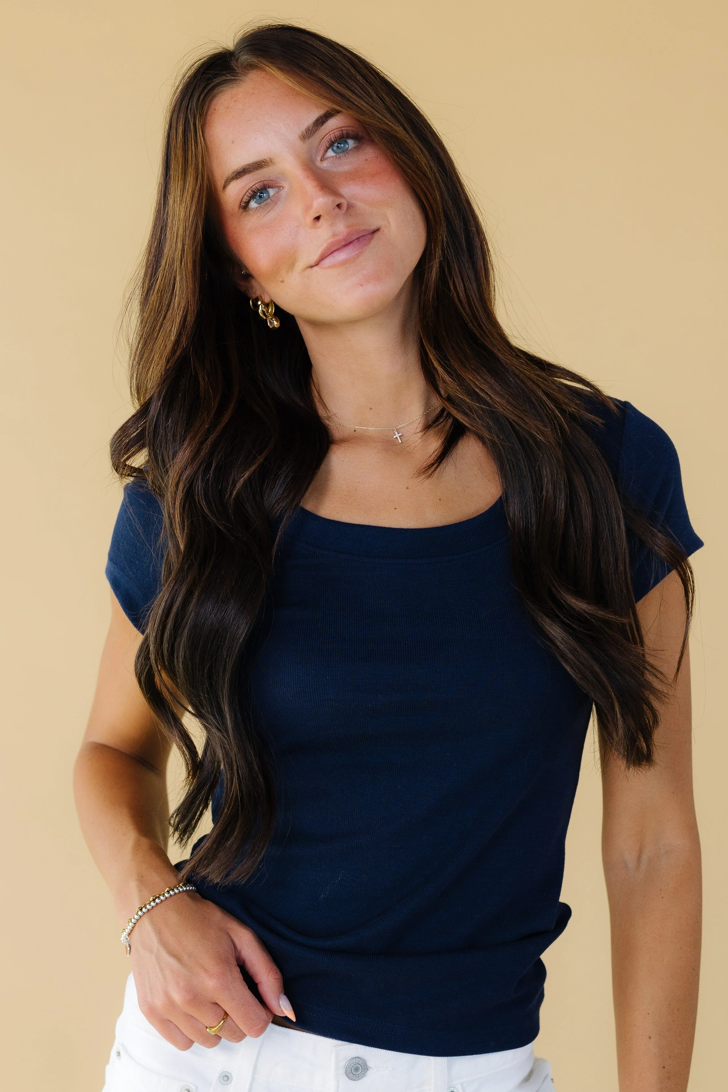 Brass & Roe Ribbed Scoop Tee - Image 7