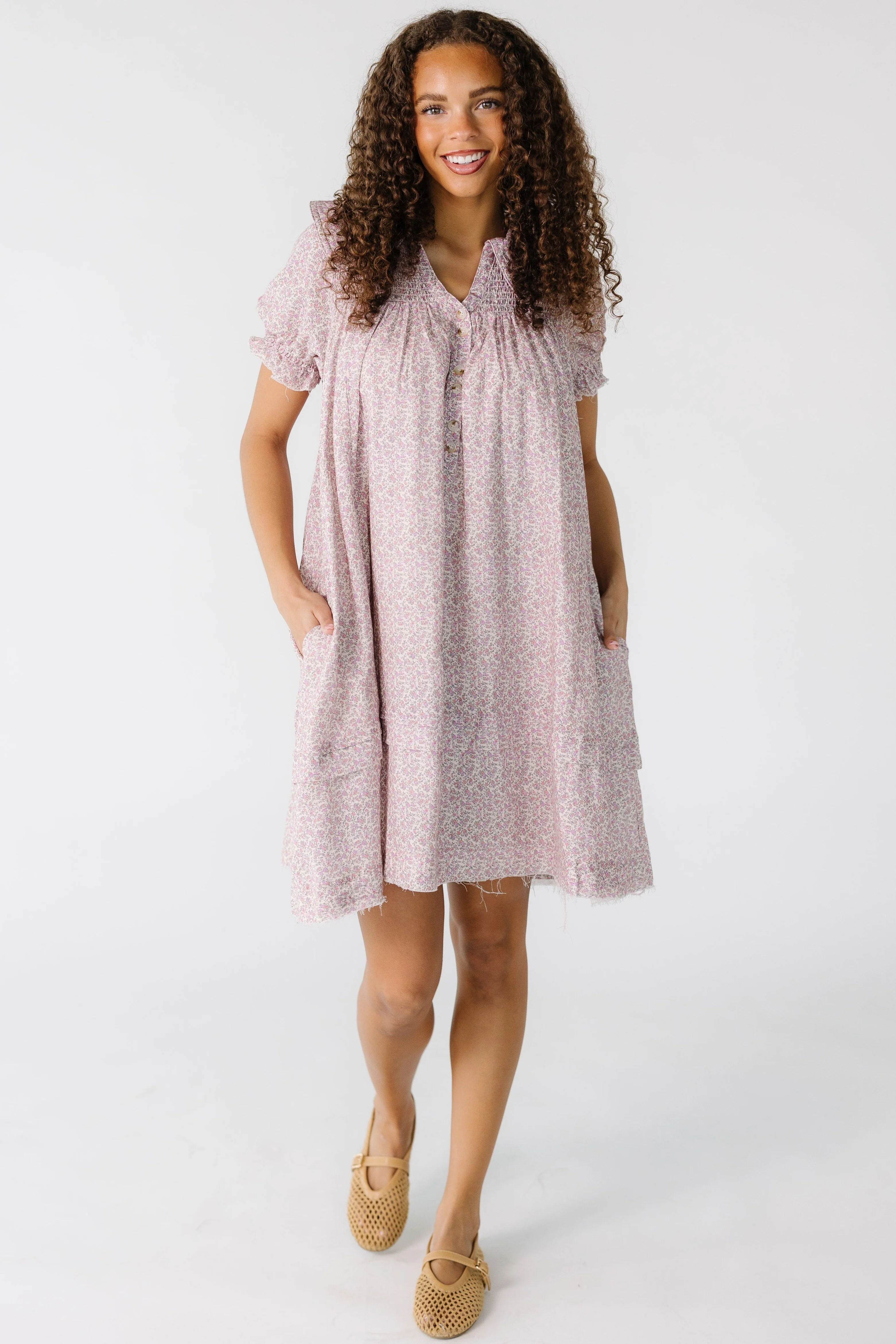 Brass & Roe Ditsy Collared Knee Dress - Image 8