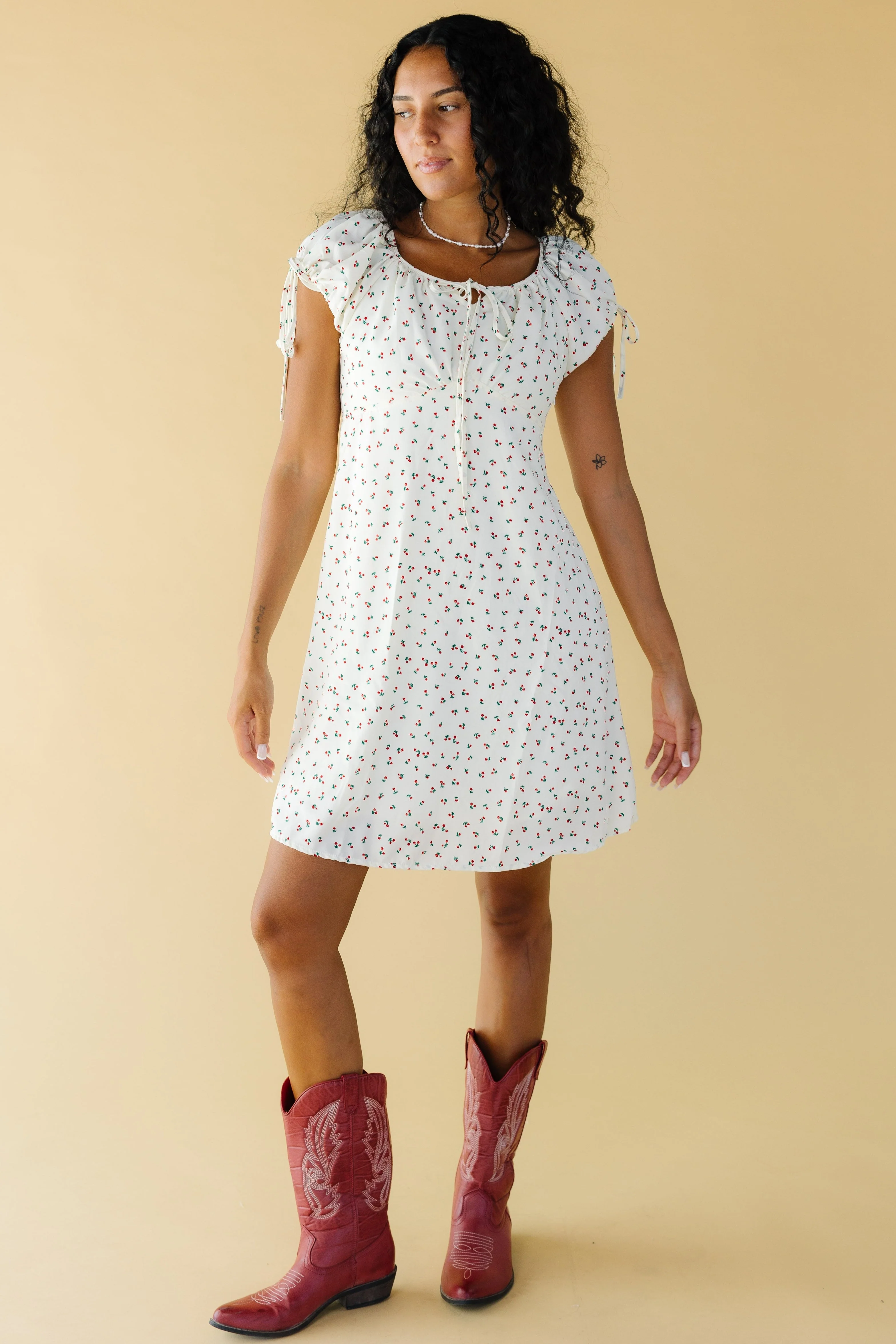 Brass & Roe Tali Knee Dress - Cream