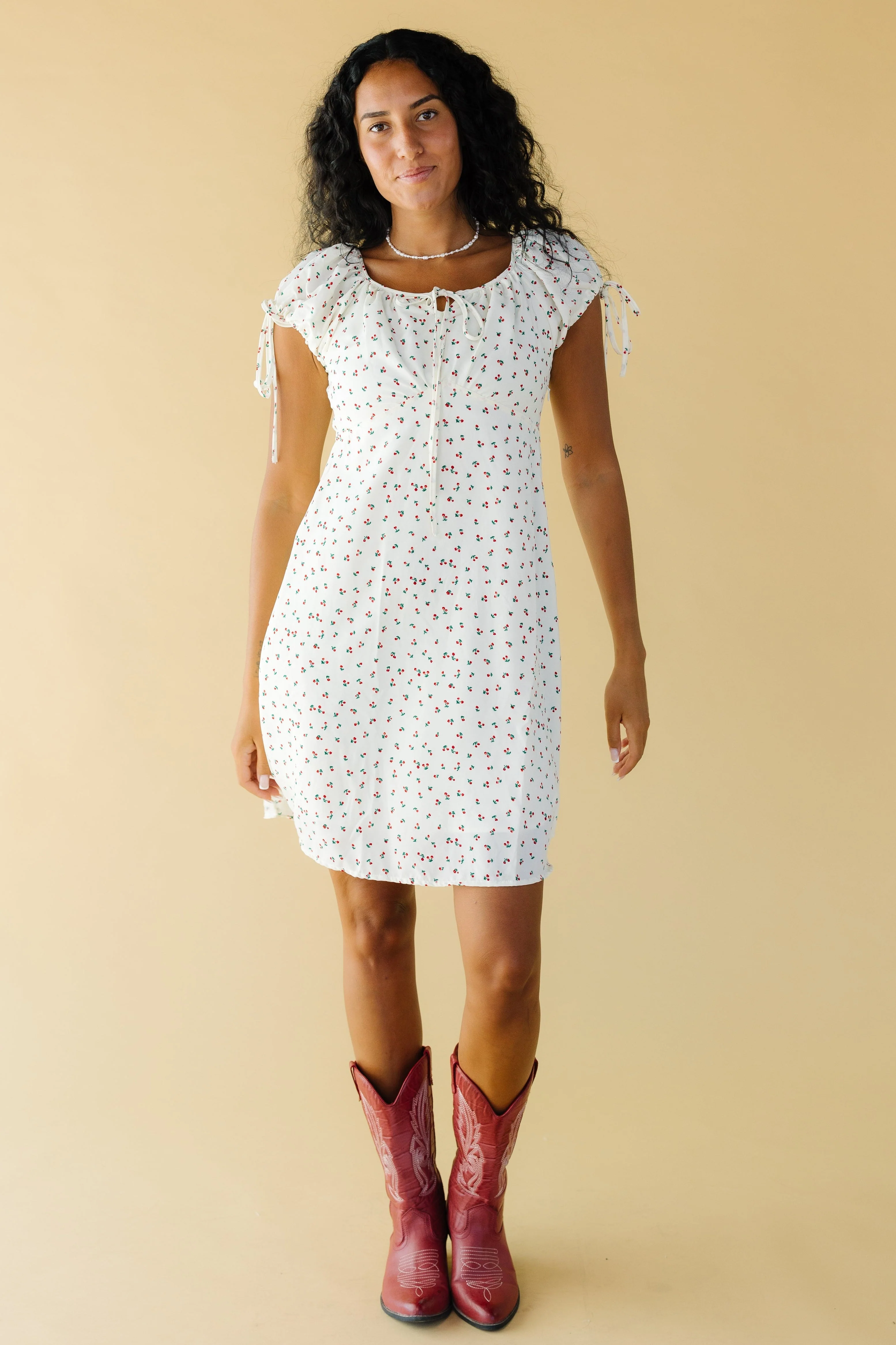 Brass & Roe Tali Knee Dress - Cream - Image 2