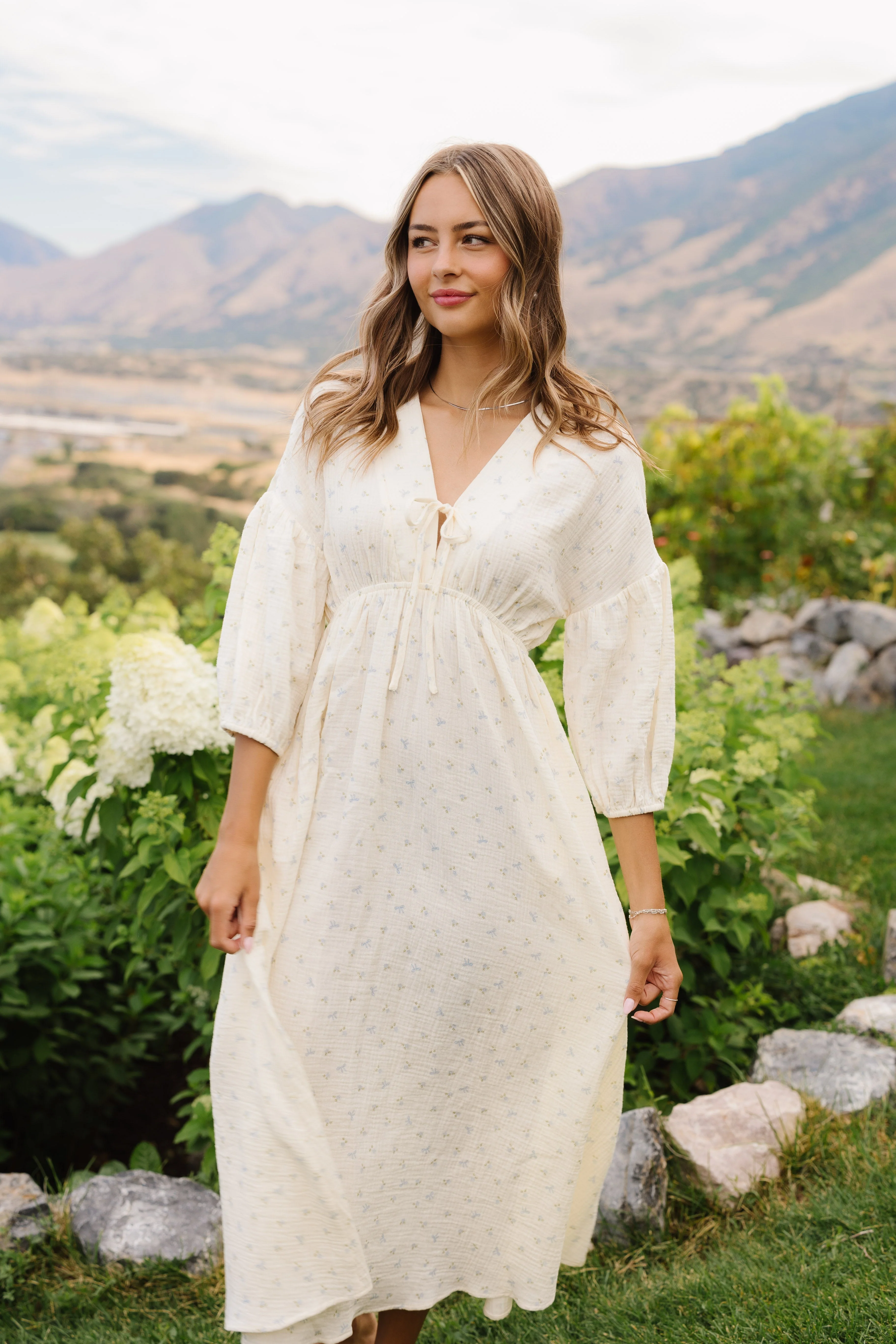 Brass & Roe The Gauze Tie Front Dress