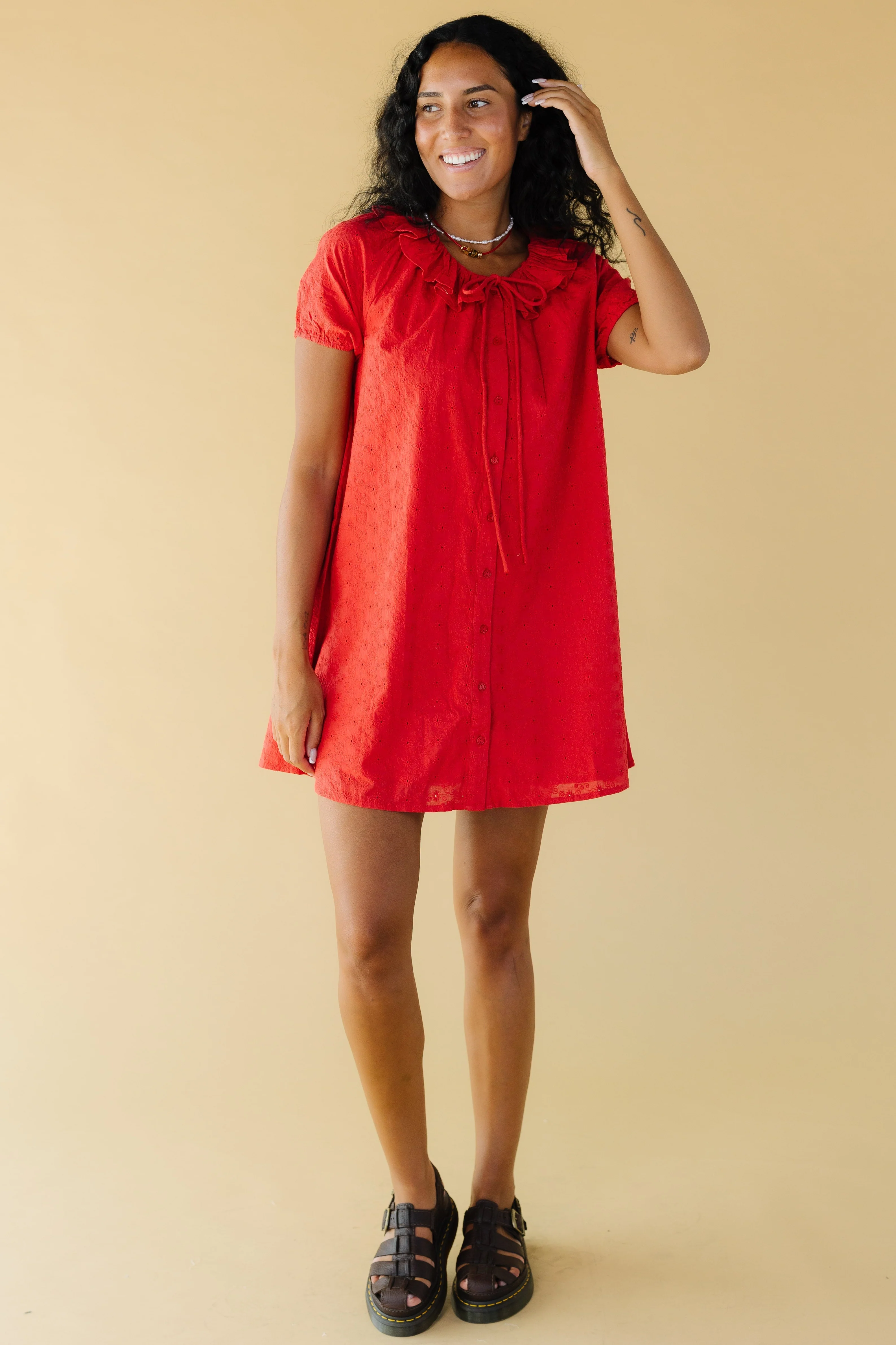 Citrus Eyelet Bow Dress