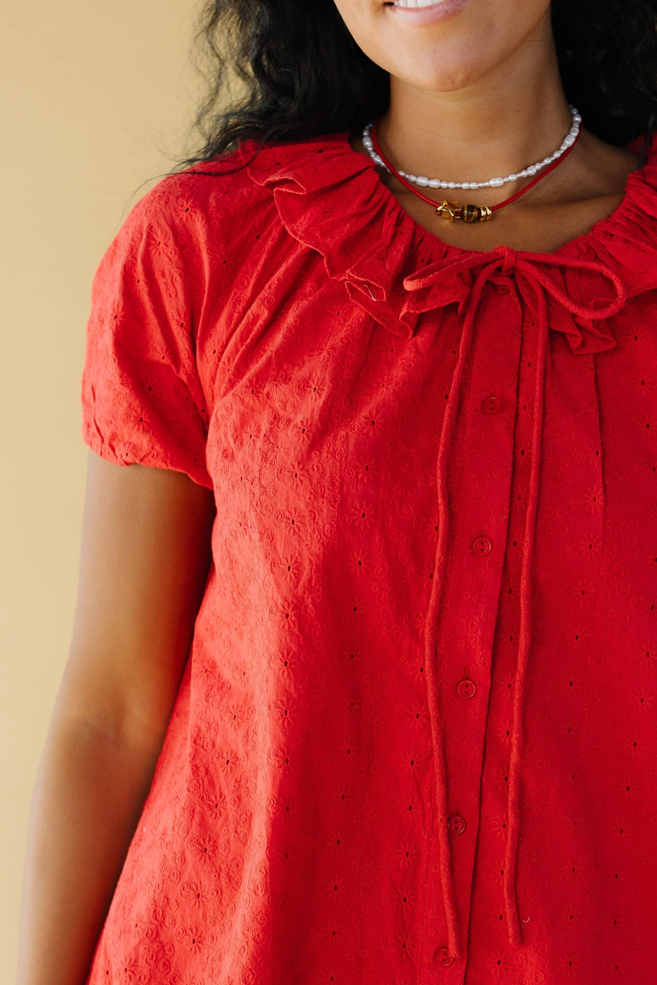 Citrus Eyelet Bow Dress - Image 3
