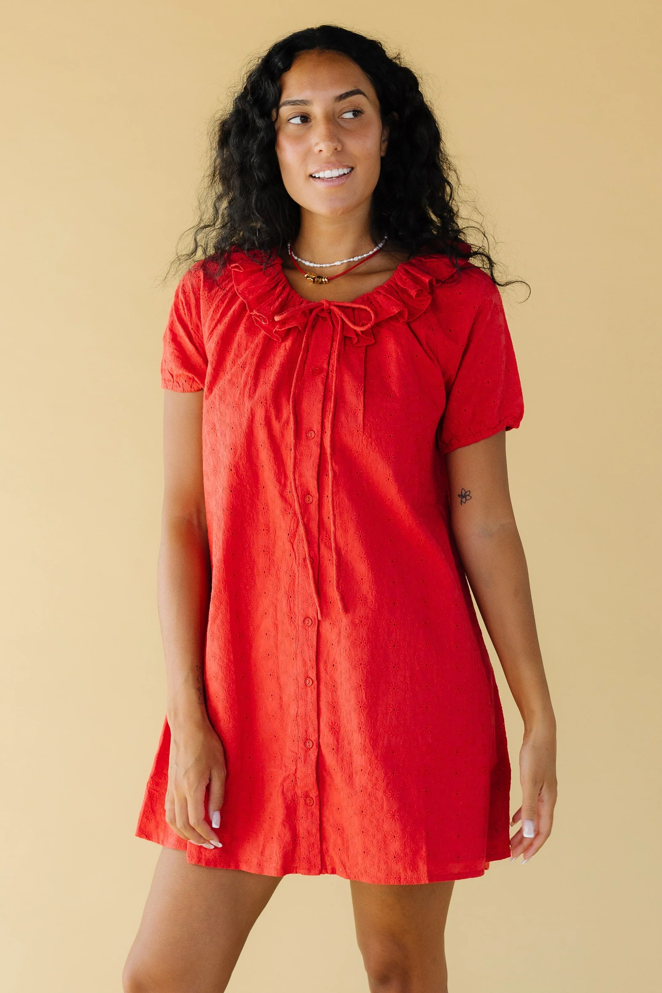 Citrus Eyelet Bow Dress - Image 4
