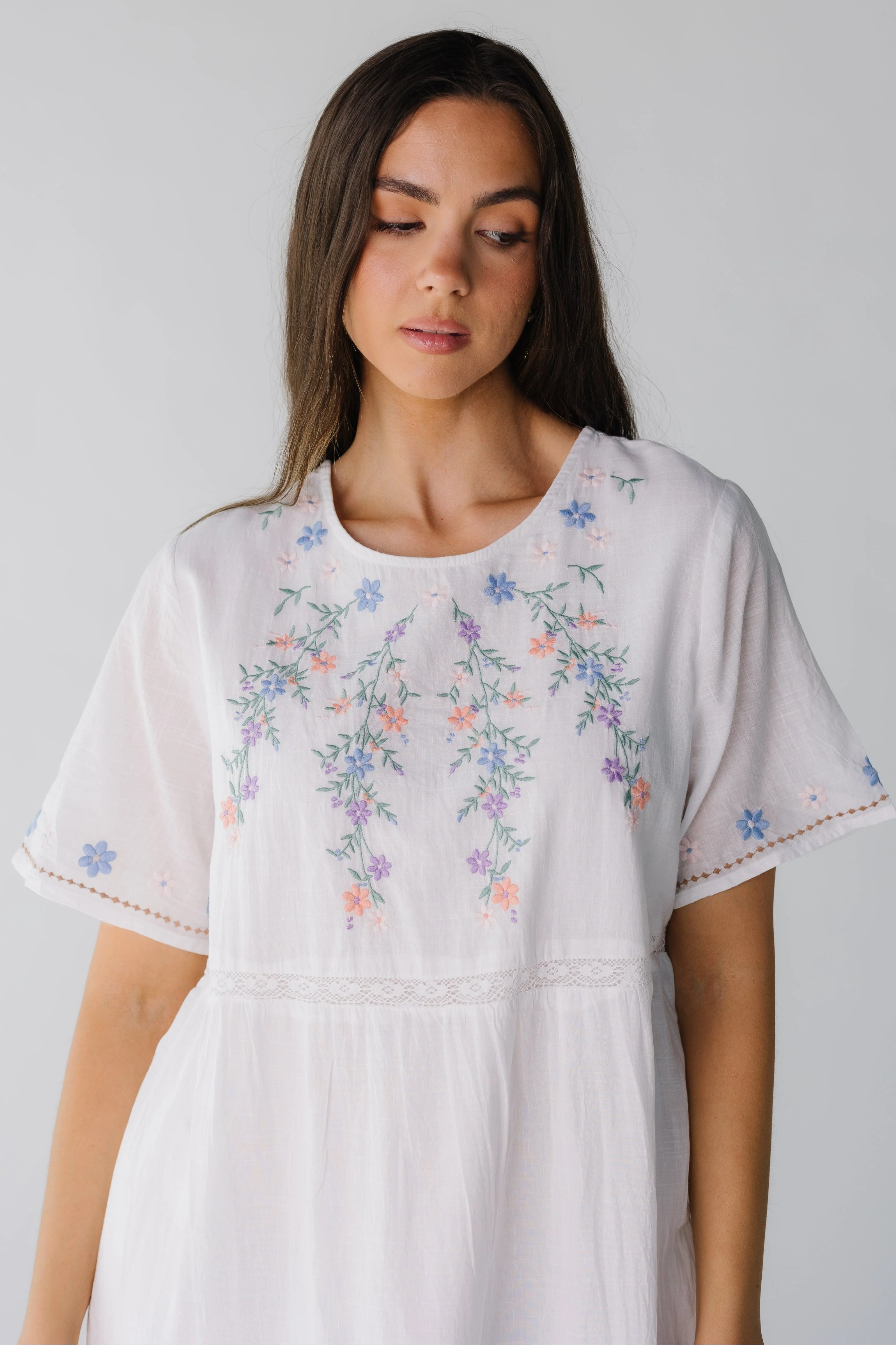 Citrus Spring Tiered Embroidered Dress - Image 2