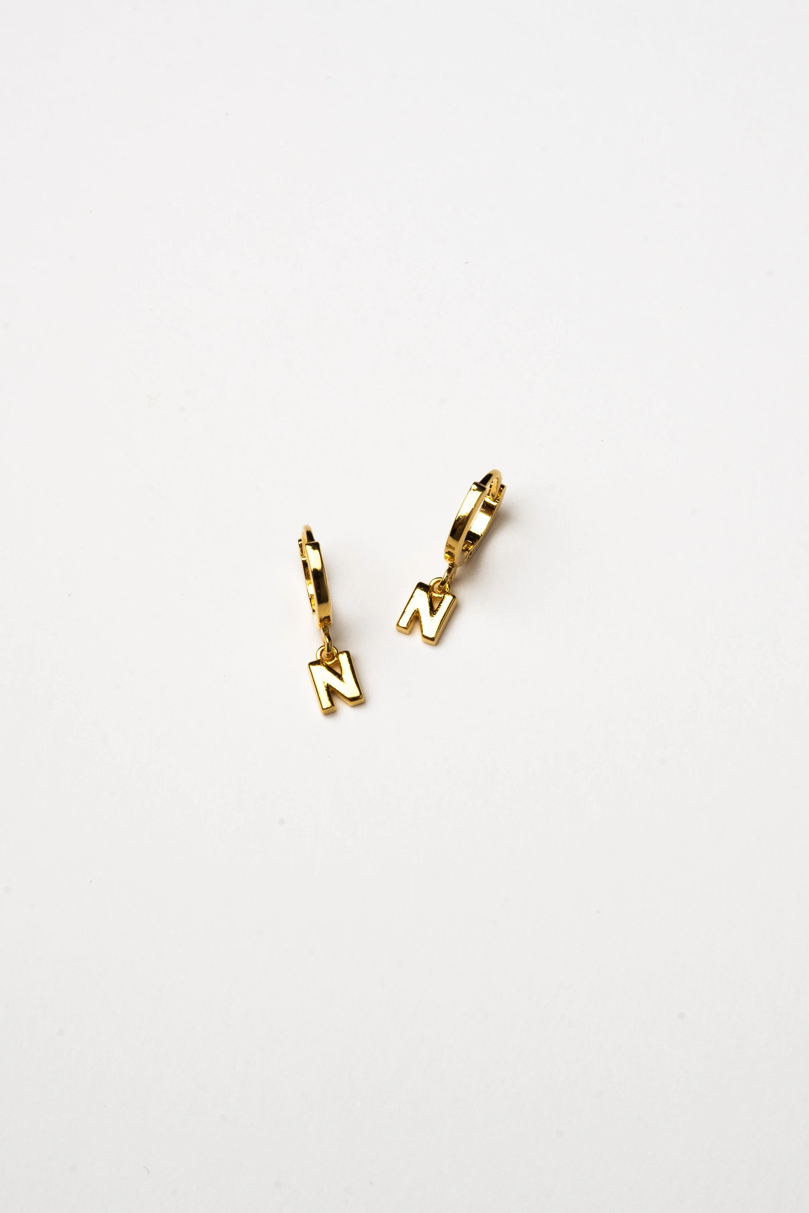 Cove Initial Letter Huggie Earrings - Image 15