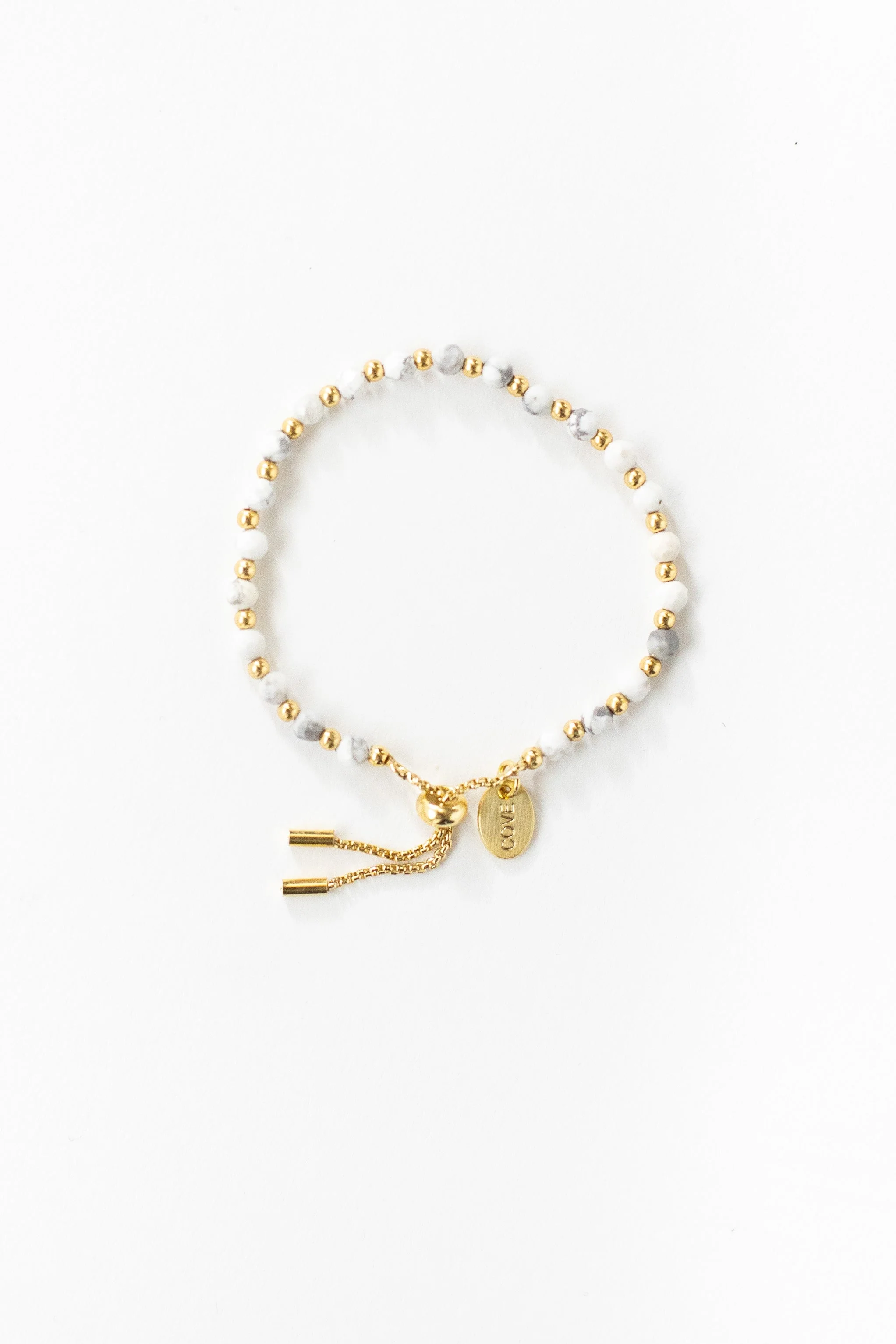 Delicate Layering Bracelet - White Marble - Image 3