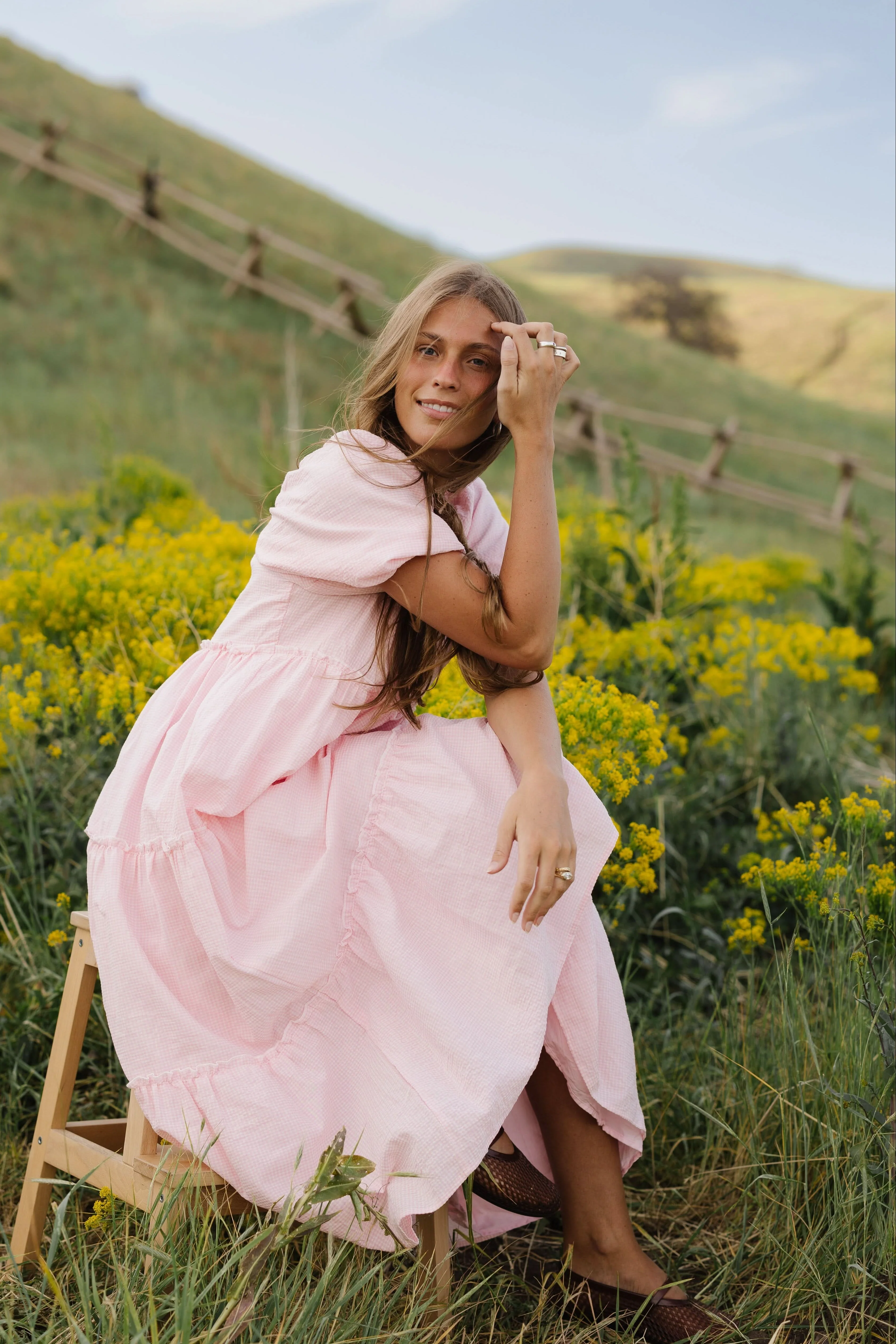 Brass & Roe Charity Tier Dress - Pink