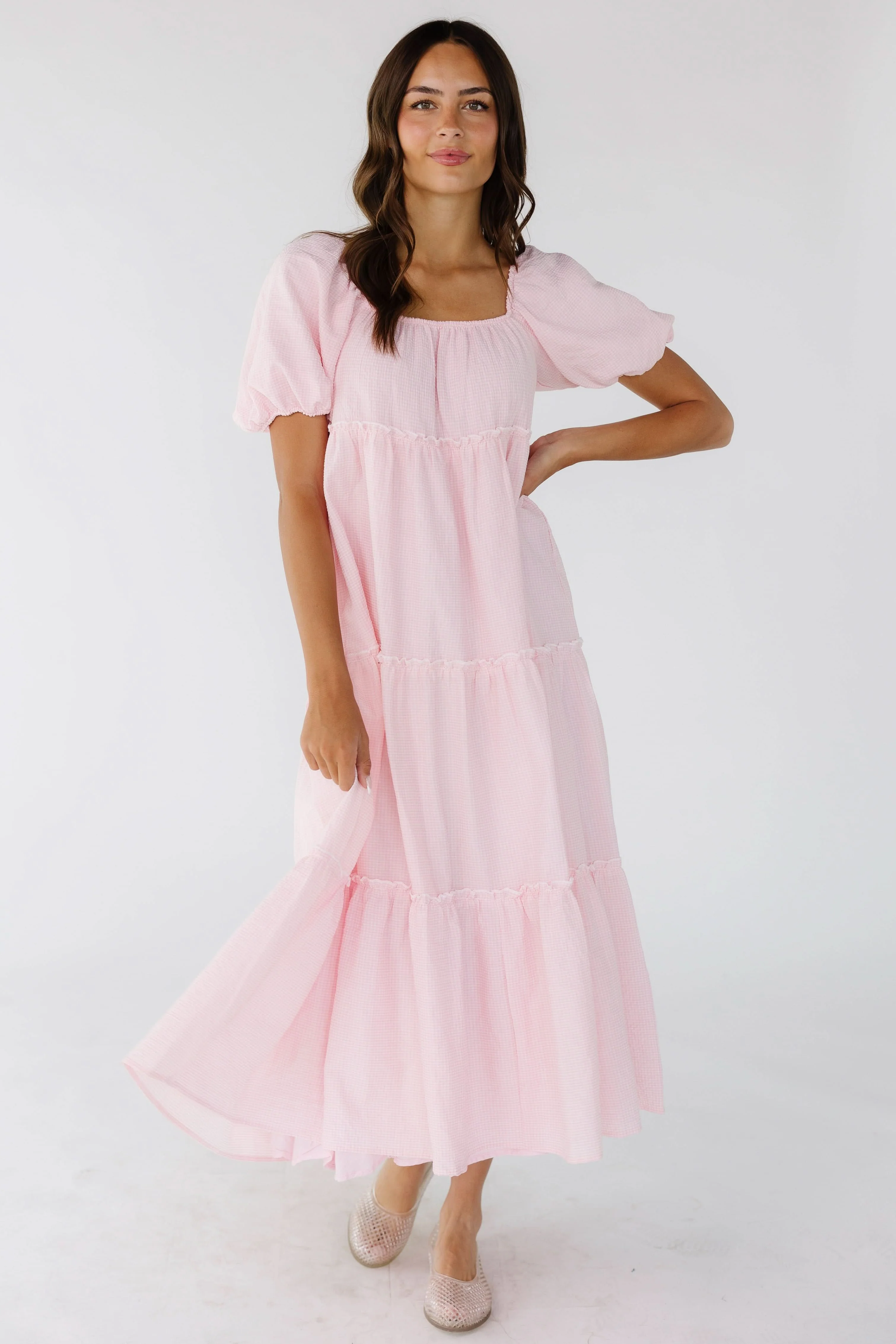 Brass & Roe Charity Tier Dress - Pink - Image 2