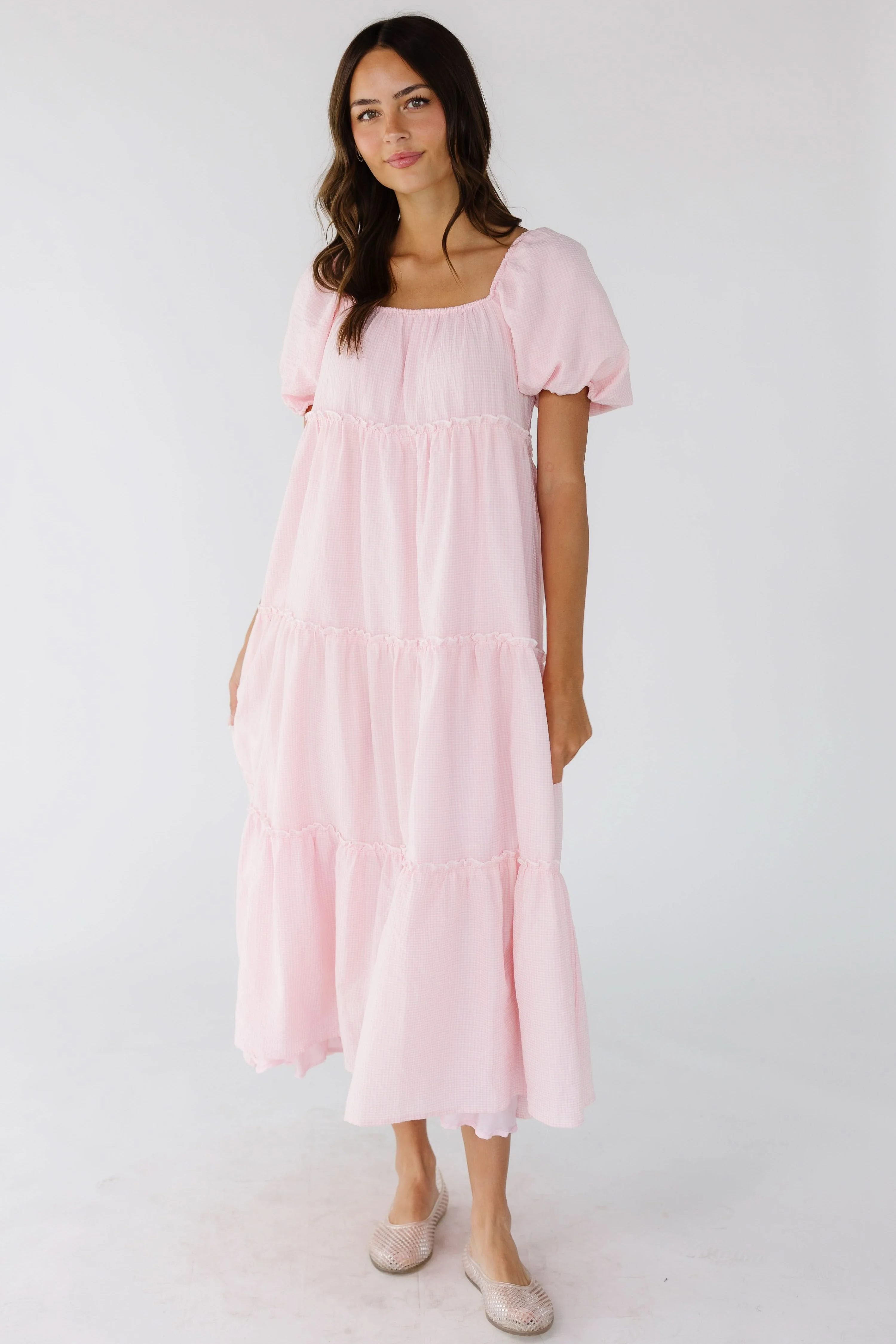 Brass & Roe Charity Tier Dress - Pink - Image 3