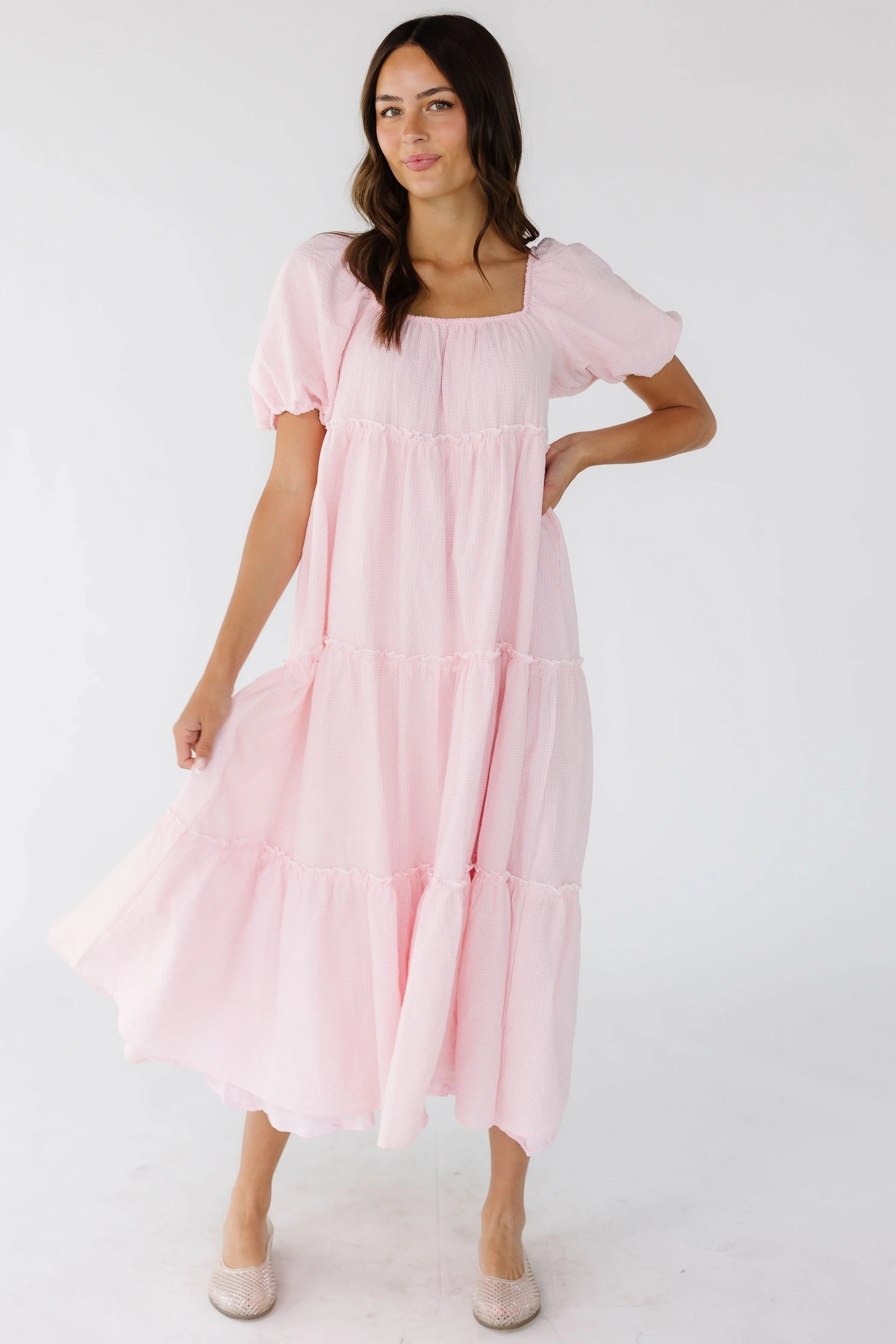 Brass & Roe Charity Tier Dress - Pink - Image 4