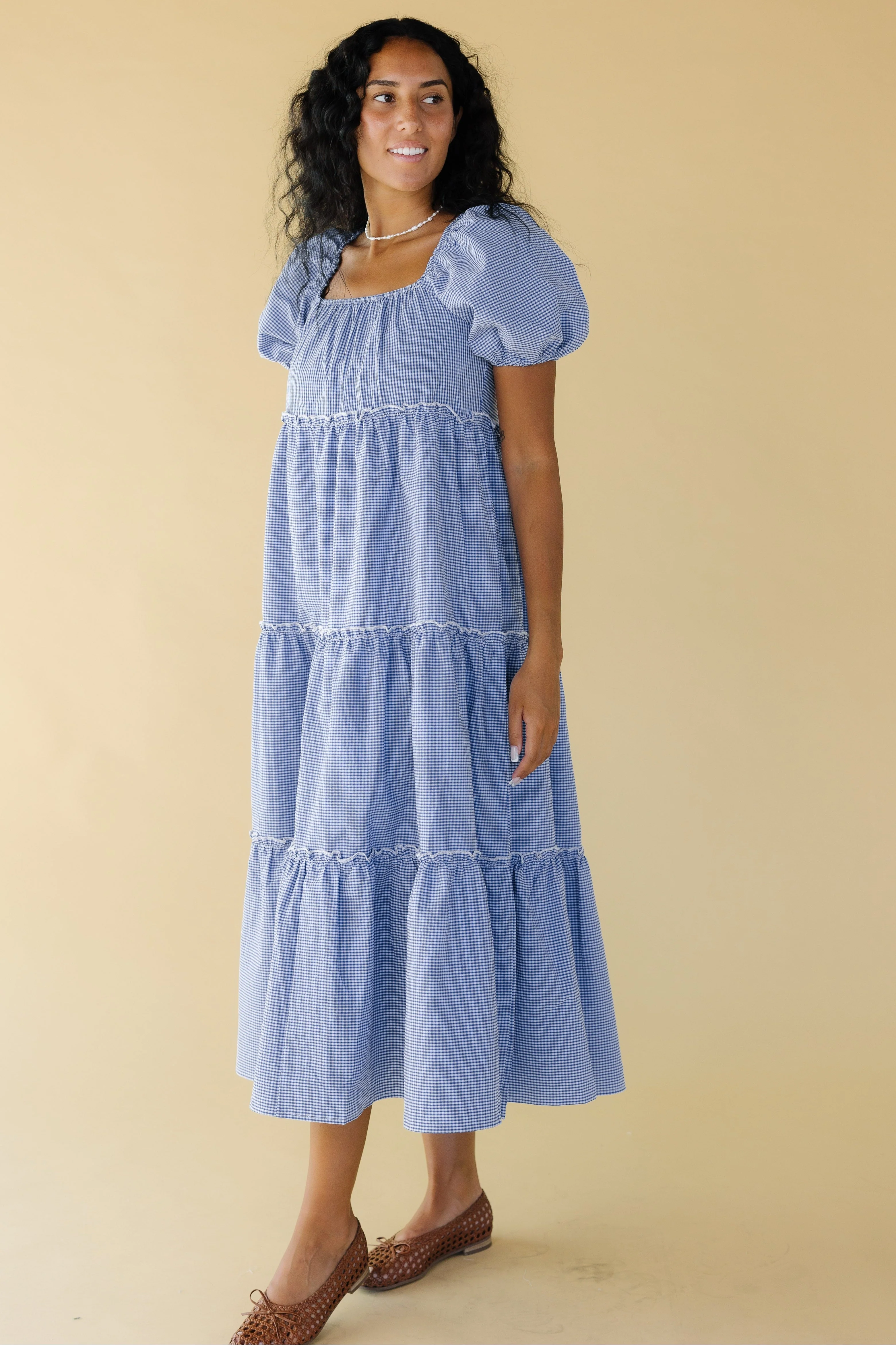 Brass & Roe Charity Tier Dress - Navy/White - Image 2