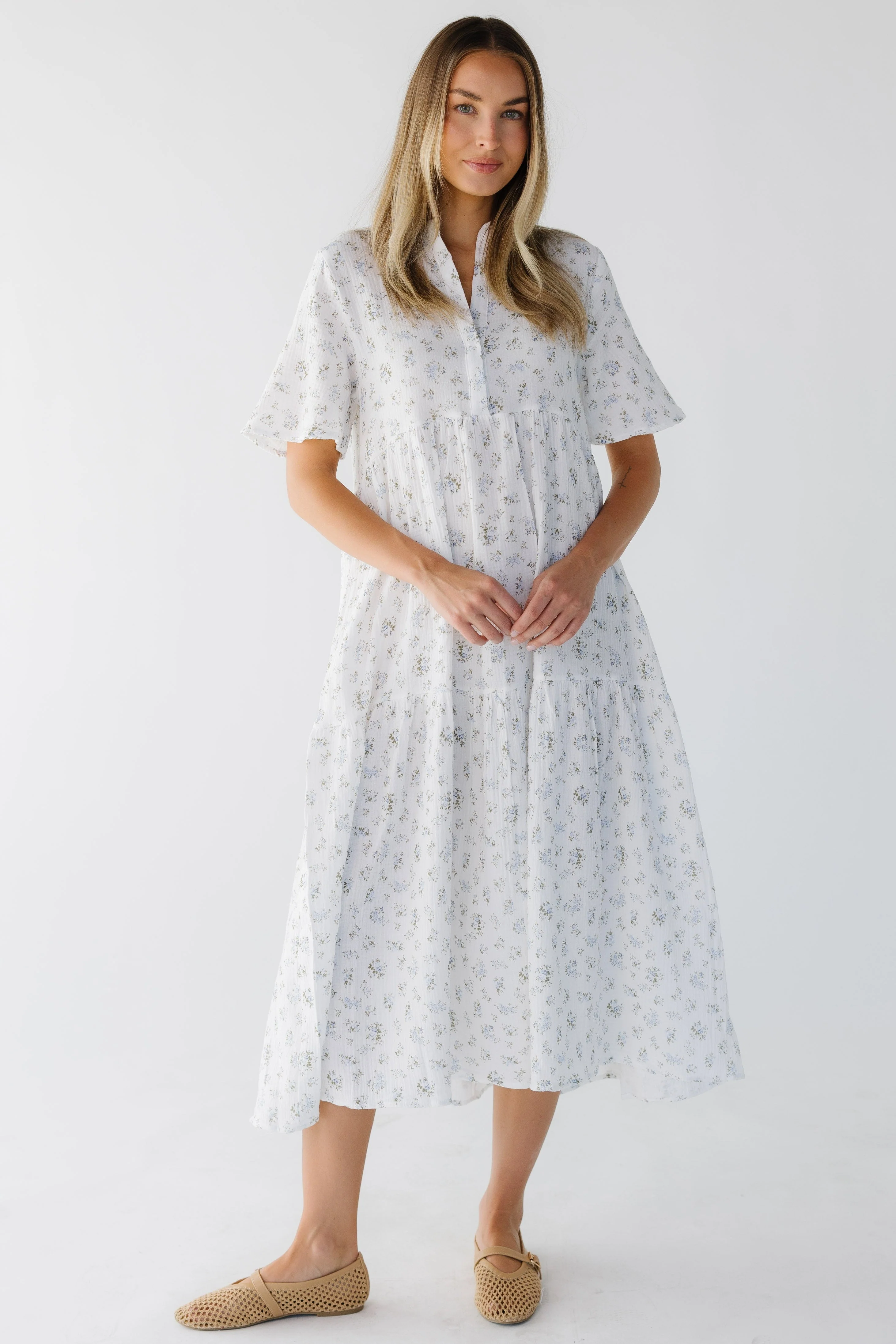 Brass & Roe Pondering Gauze Print Dress - Image 4