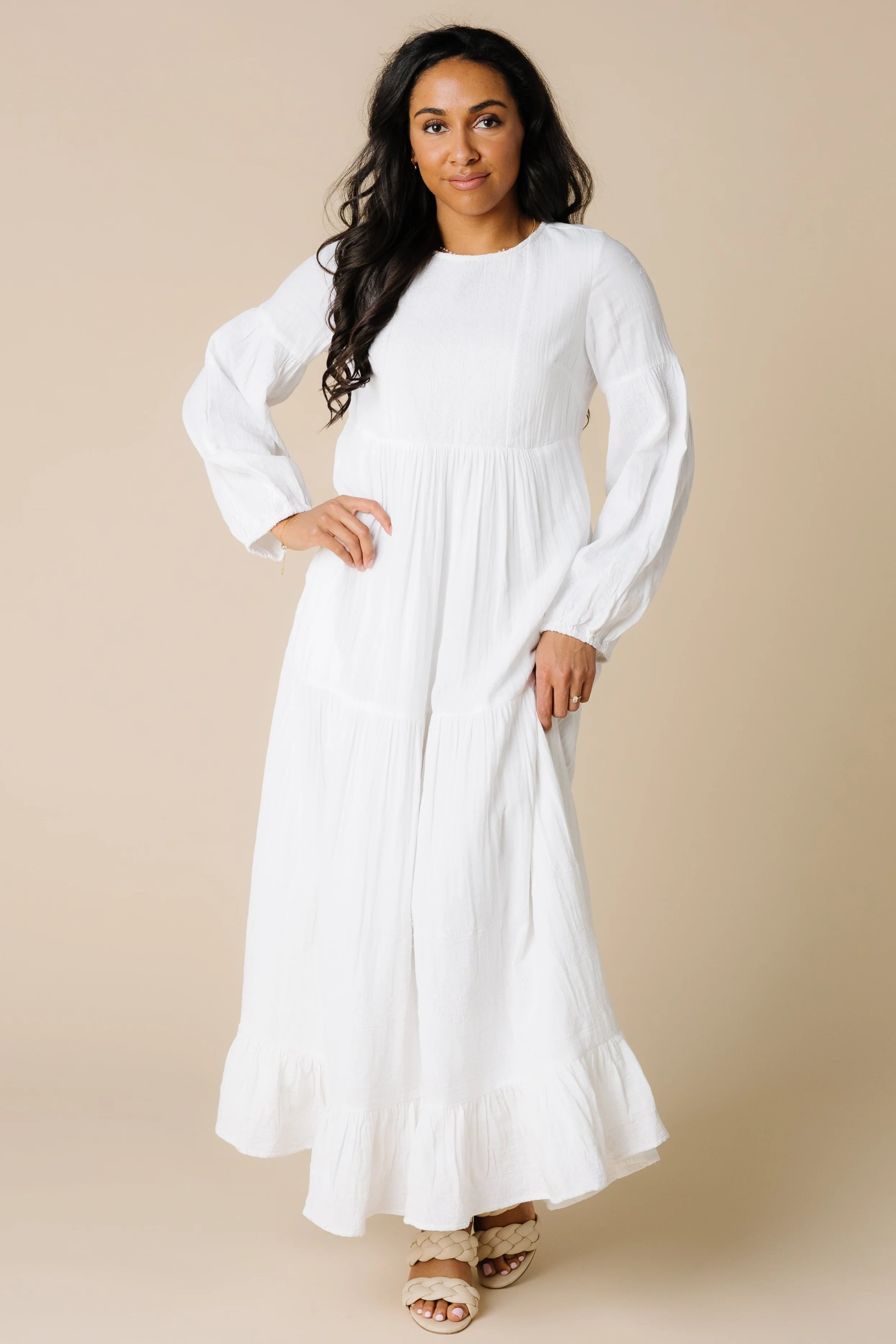 Citrus Miranda Embroidered White Dress