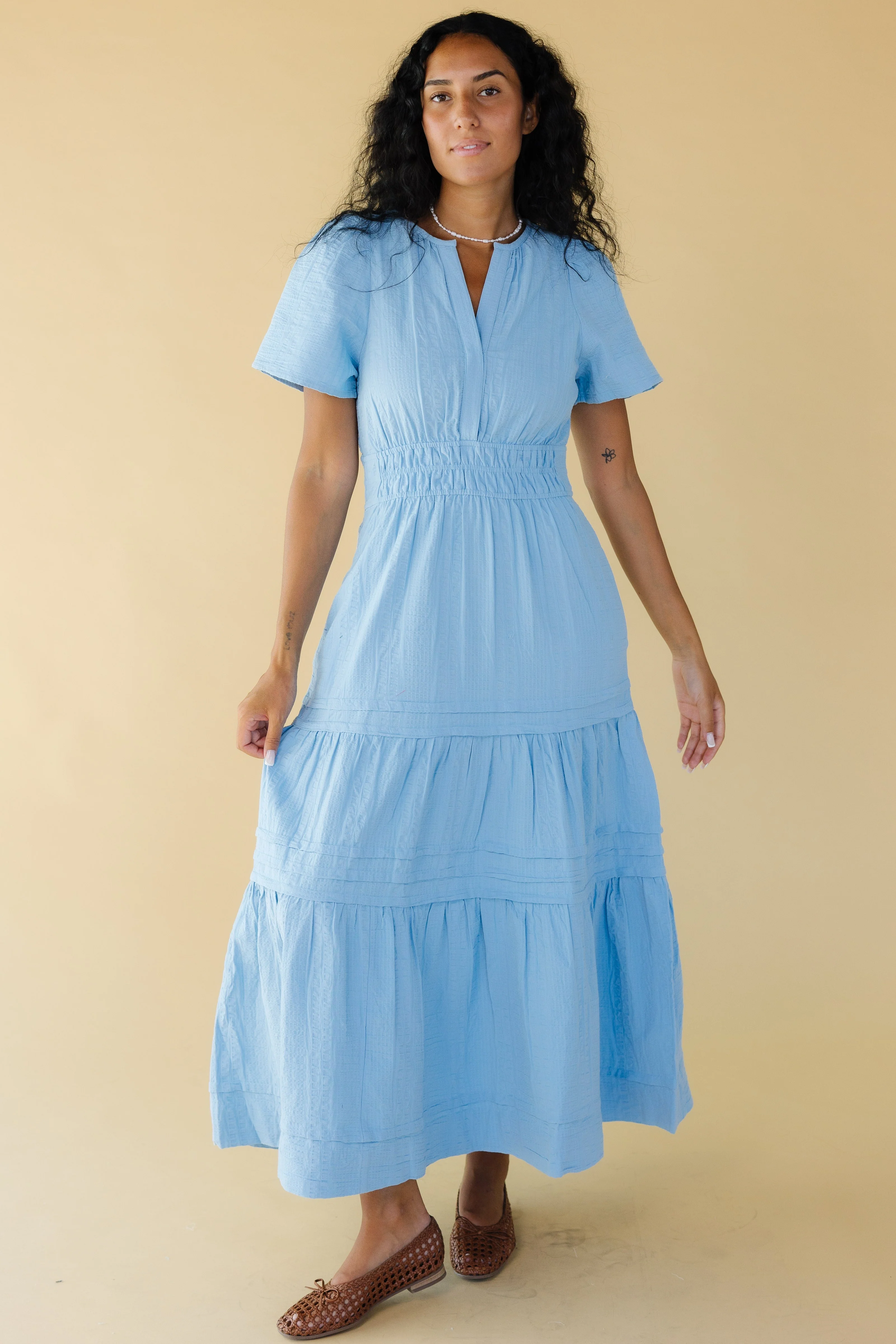 Citrus Shae Textured Dress - Blue - Image 3