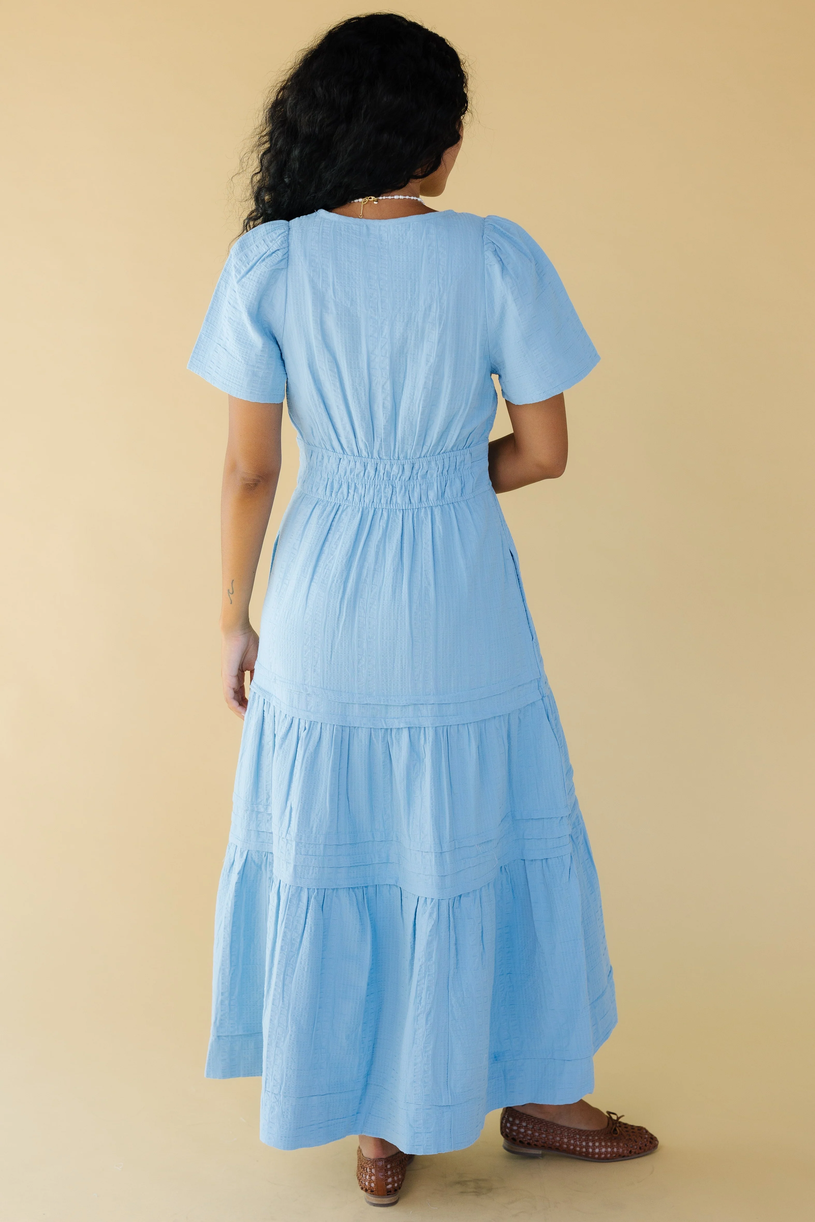 Citrus Shae Textured Dress - Blue - Image 4
