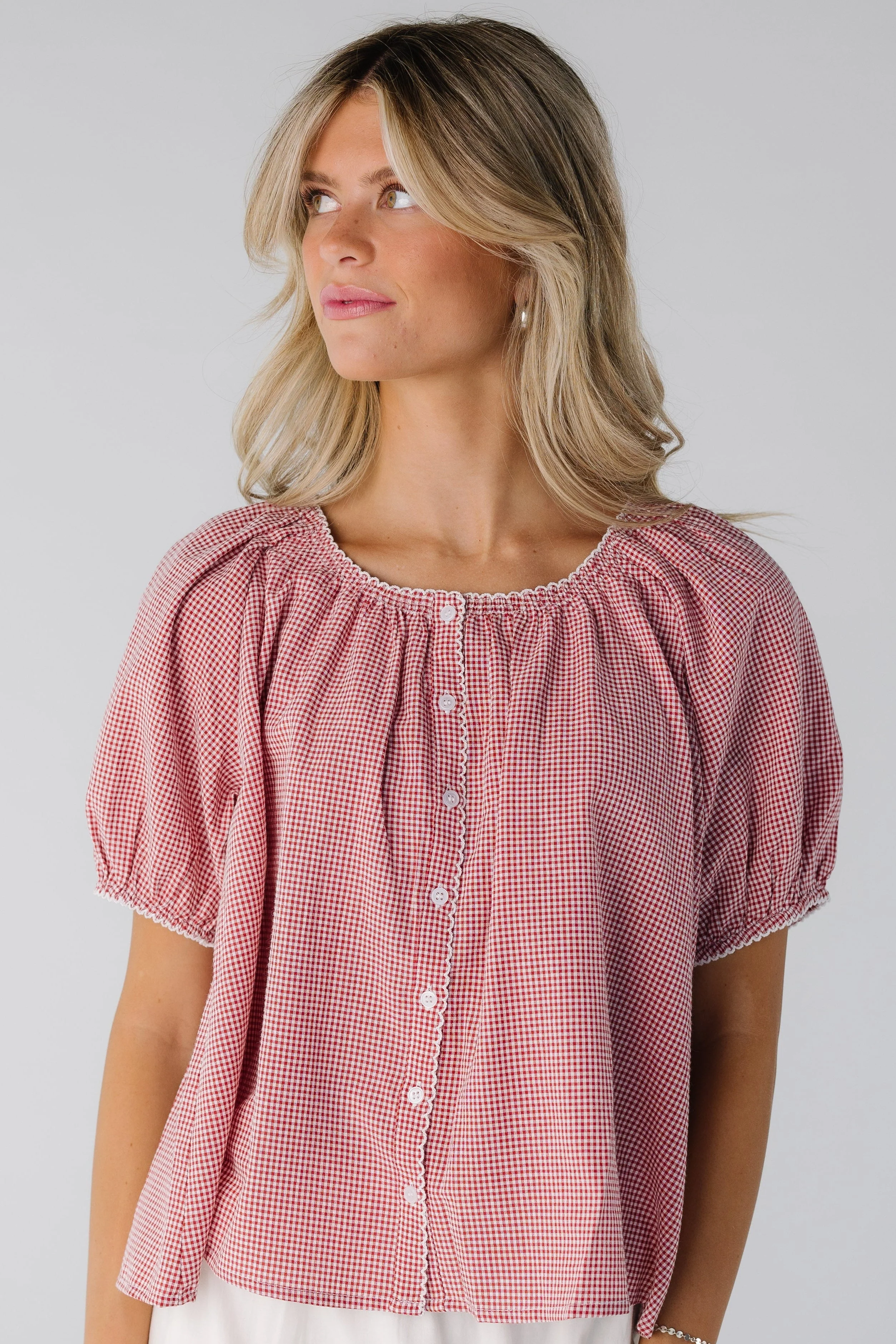 Scallop Edge Gingham Top
