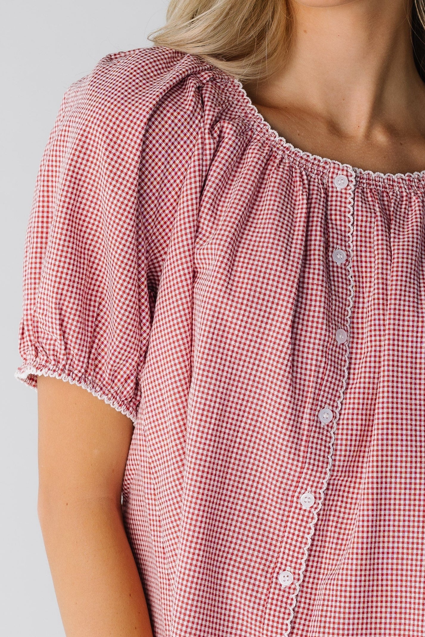 Scallop Edge Gingham Top - Image 2