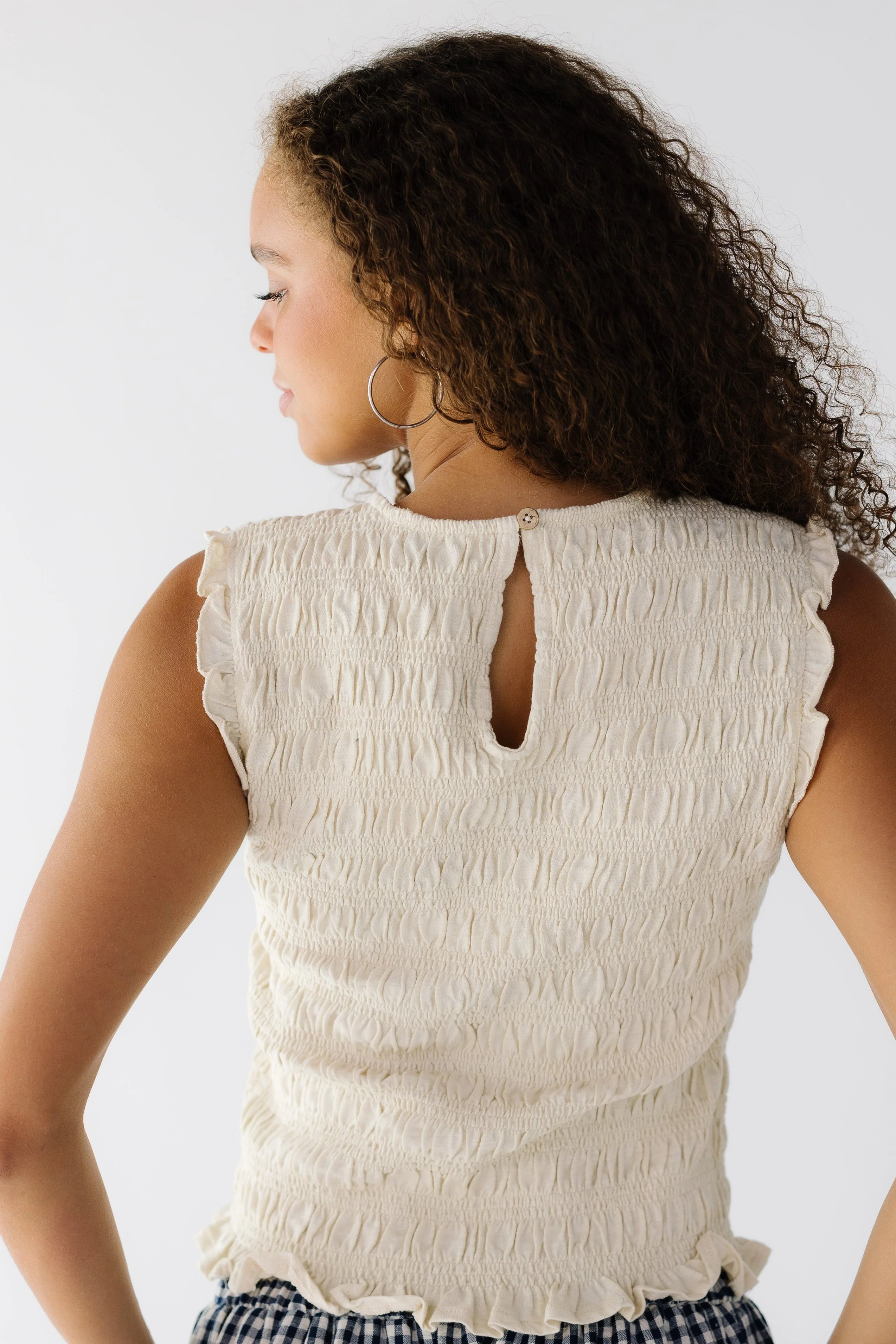 Sleeveless All Over Smocked Top - Image 8