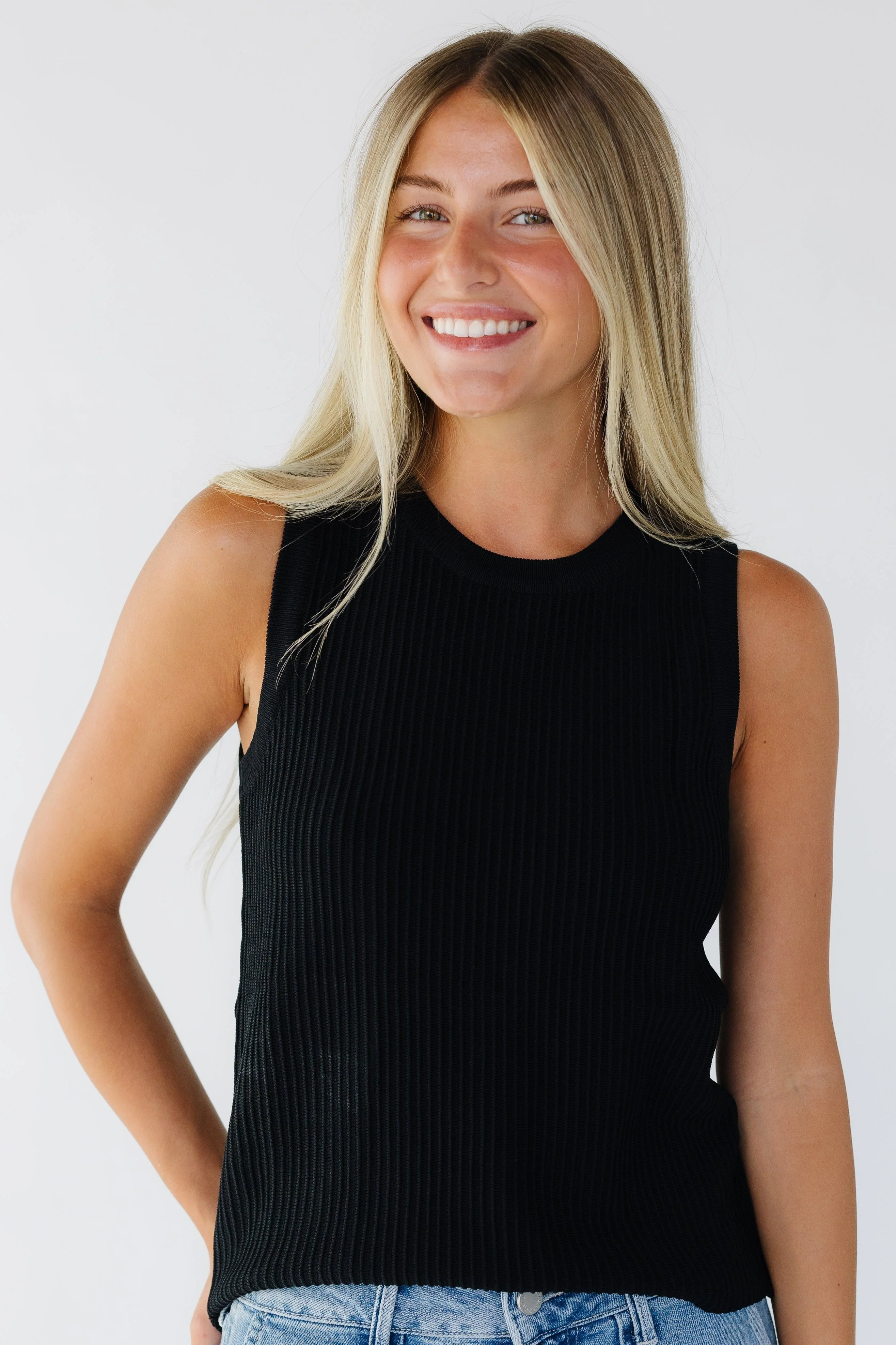 The Allie Ribbed Sweater Knit Tank Top
