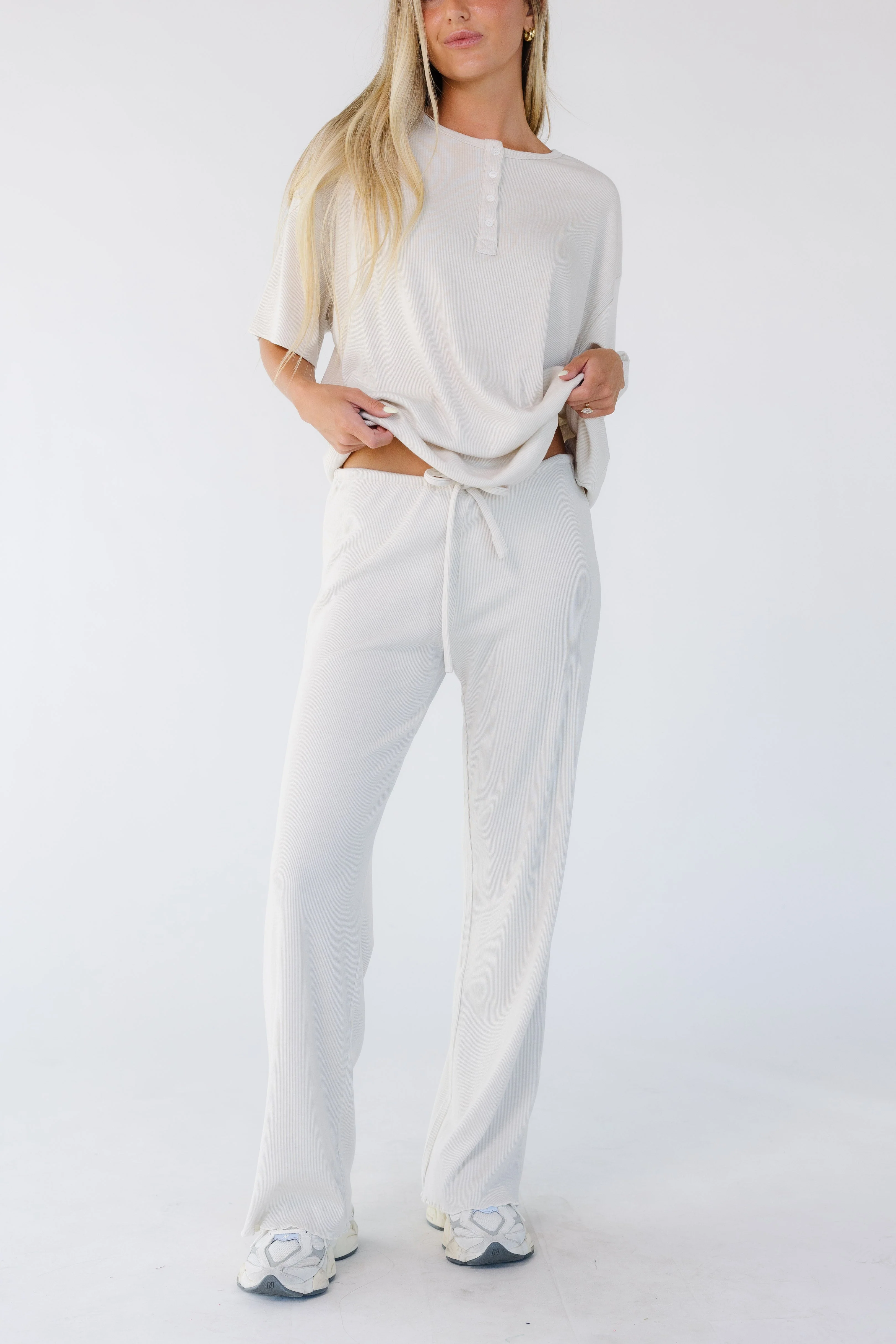 The Jess Ribbed Jersey Tie Waist Pants - Image 7